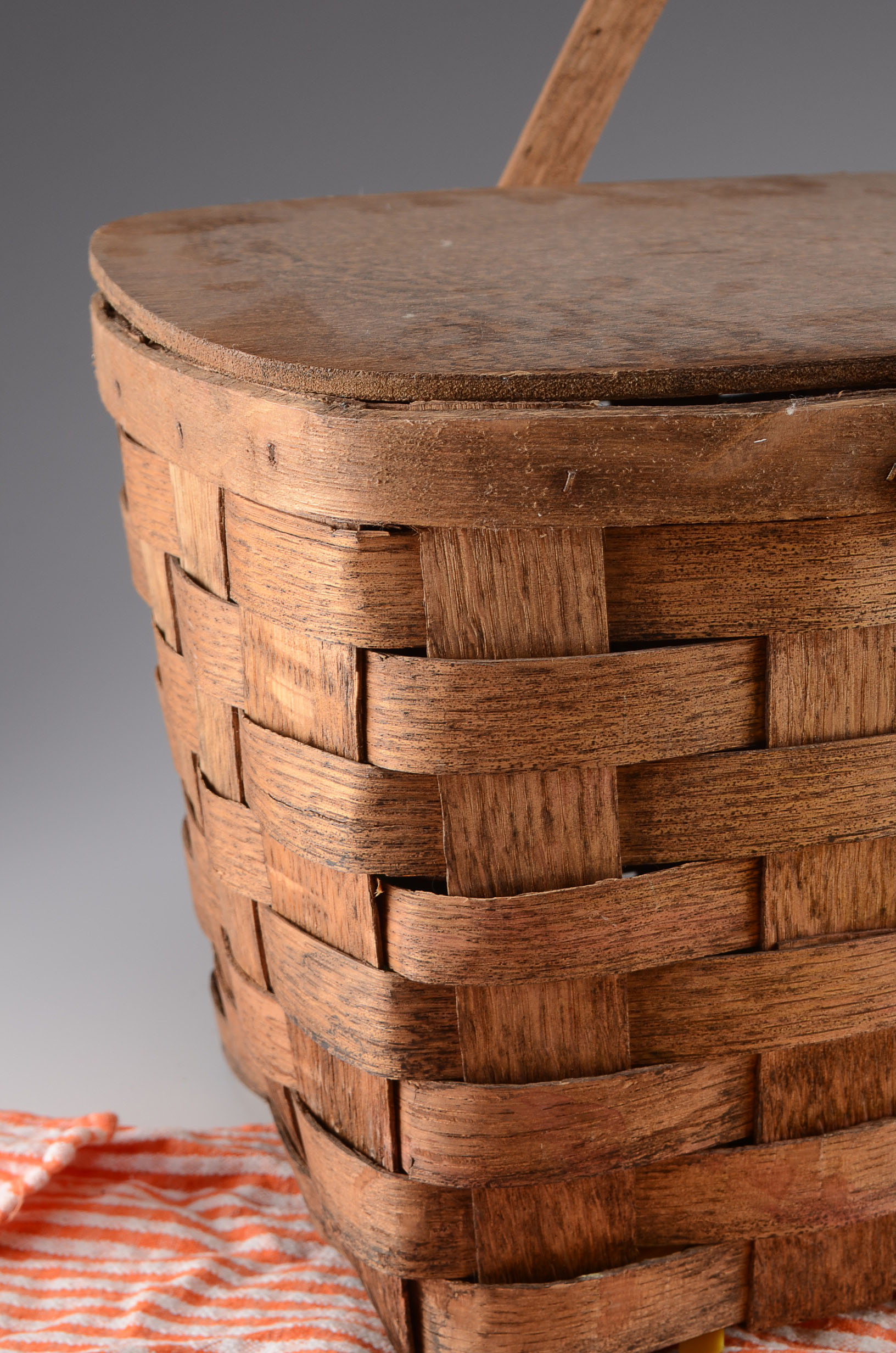 Mid 1960's Picnic Basket With Dishes