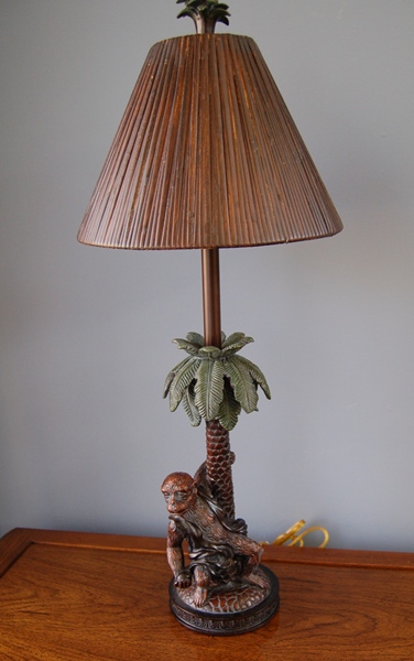 Tropical Palm Tree Monkey Table Lamp