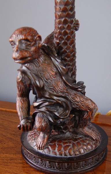 Tropical Palm Tree Monkey Table Lamp