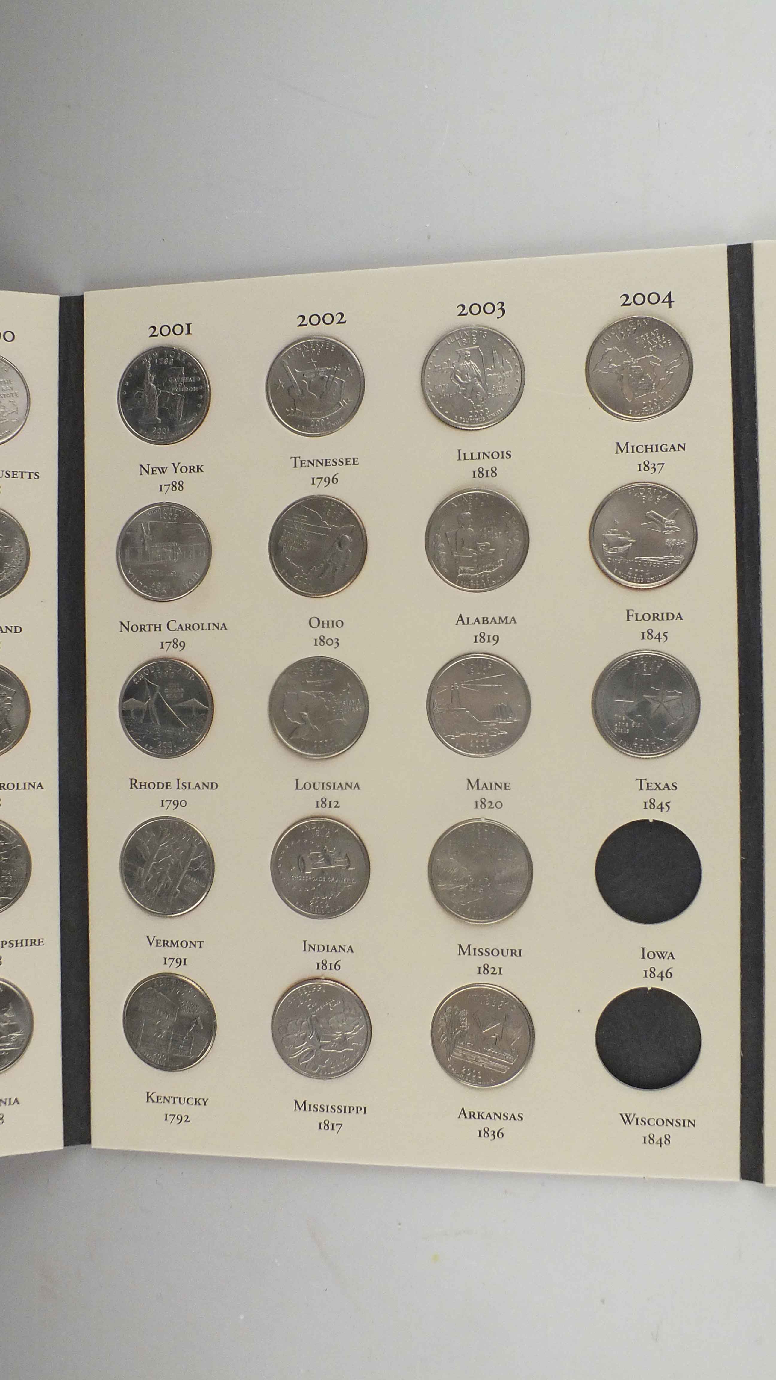 Fifty States Commemorative Quarter Series Album With Quarters