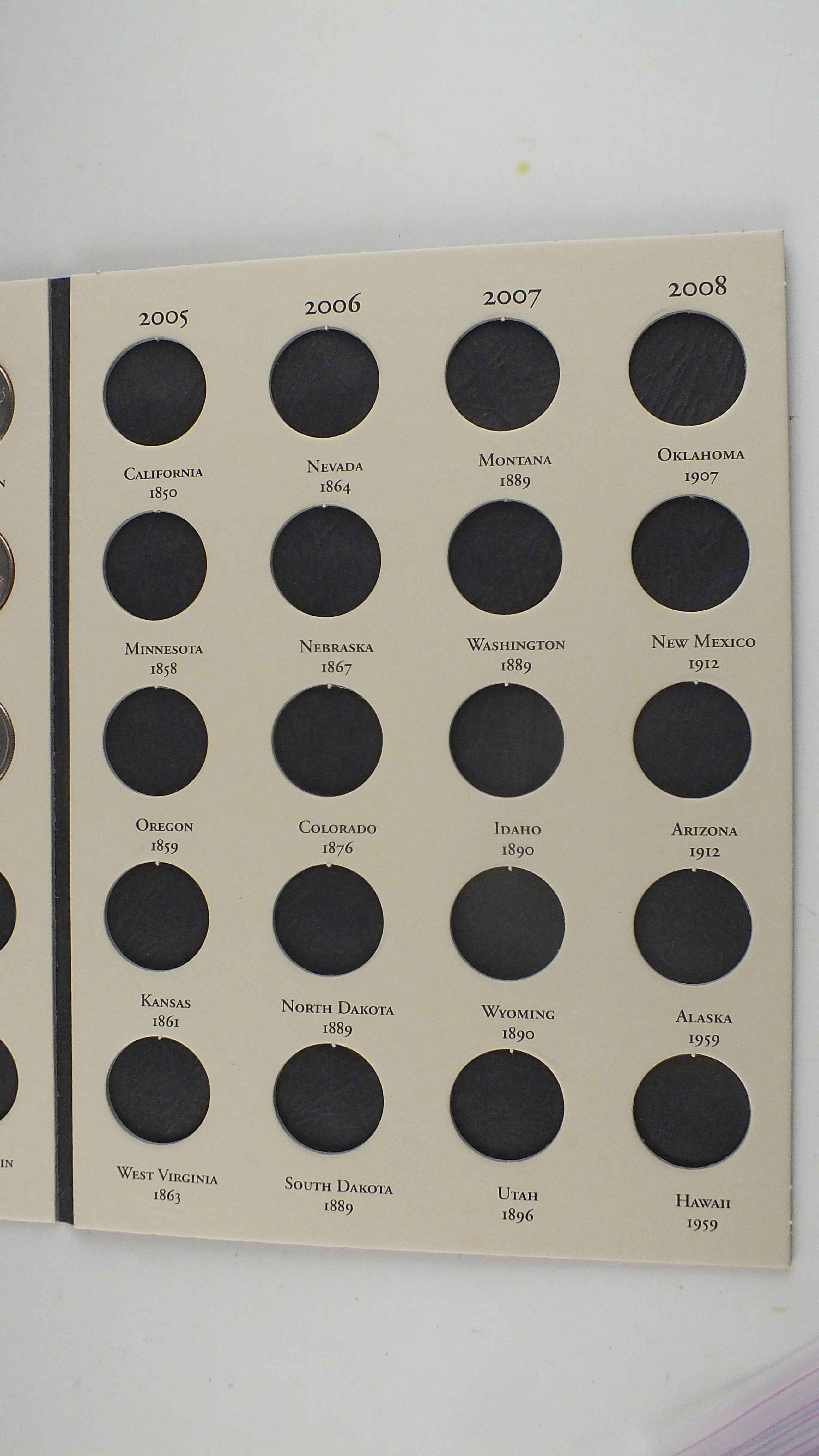 Fifty States Commemorative Quarter Series Album With Quarters