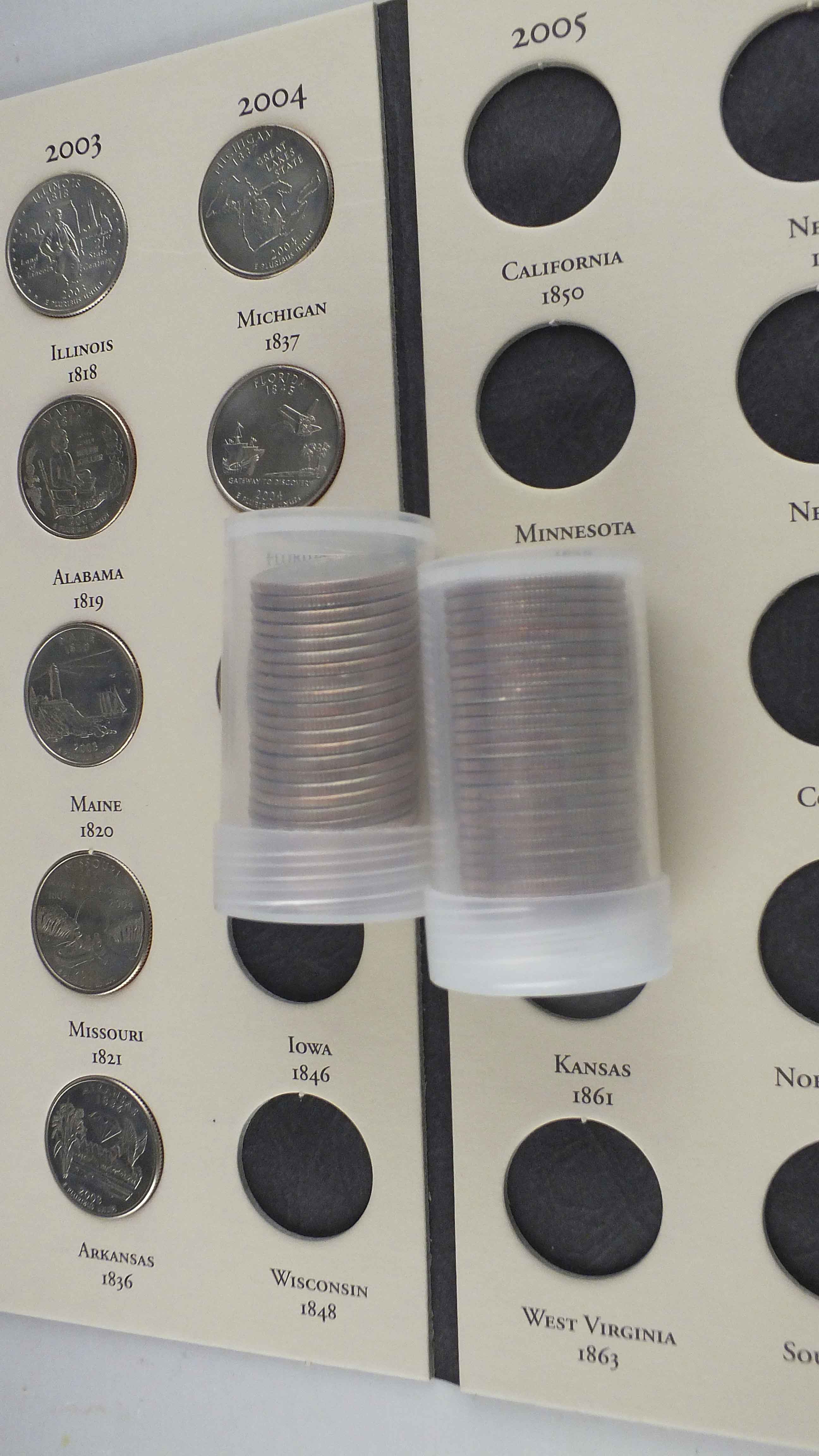 Fifty States Commemorative Quarter Series Album With Quarters