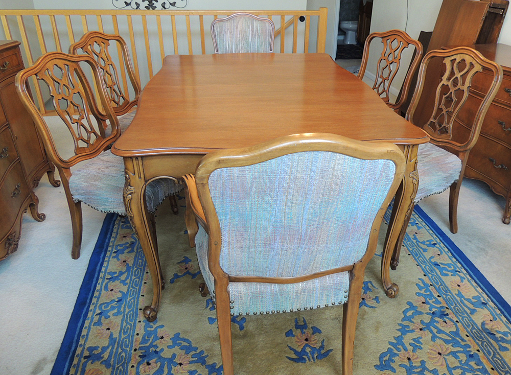 Weiman French Provincial Dining Table and Six Chairs