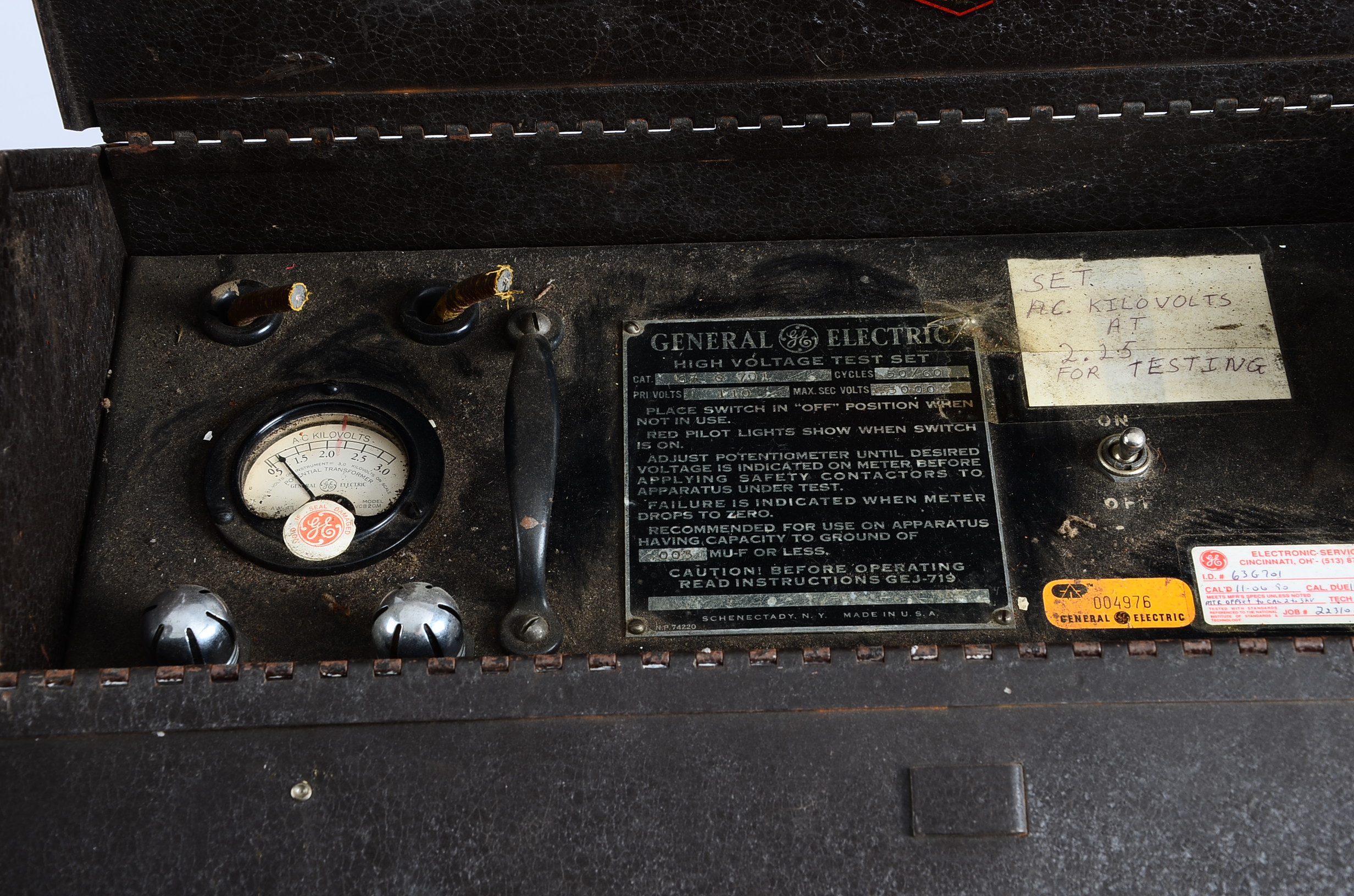 Circa 1980 General Electric High Voltage Test Set