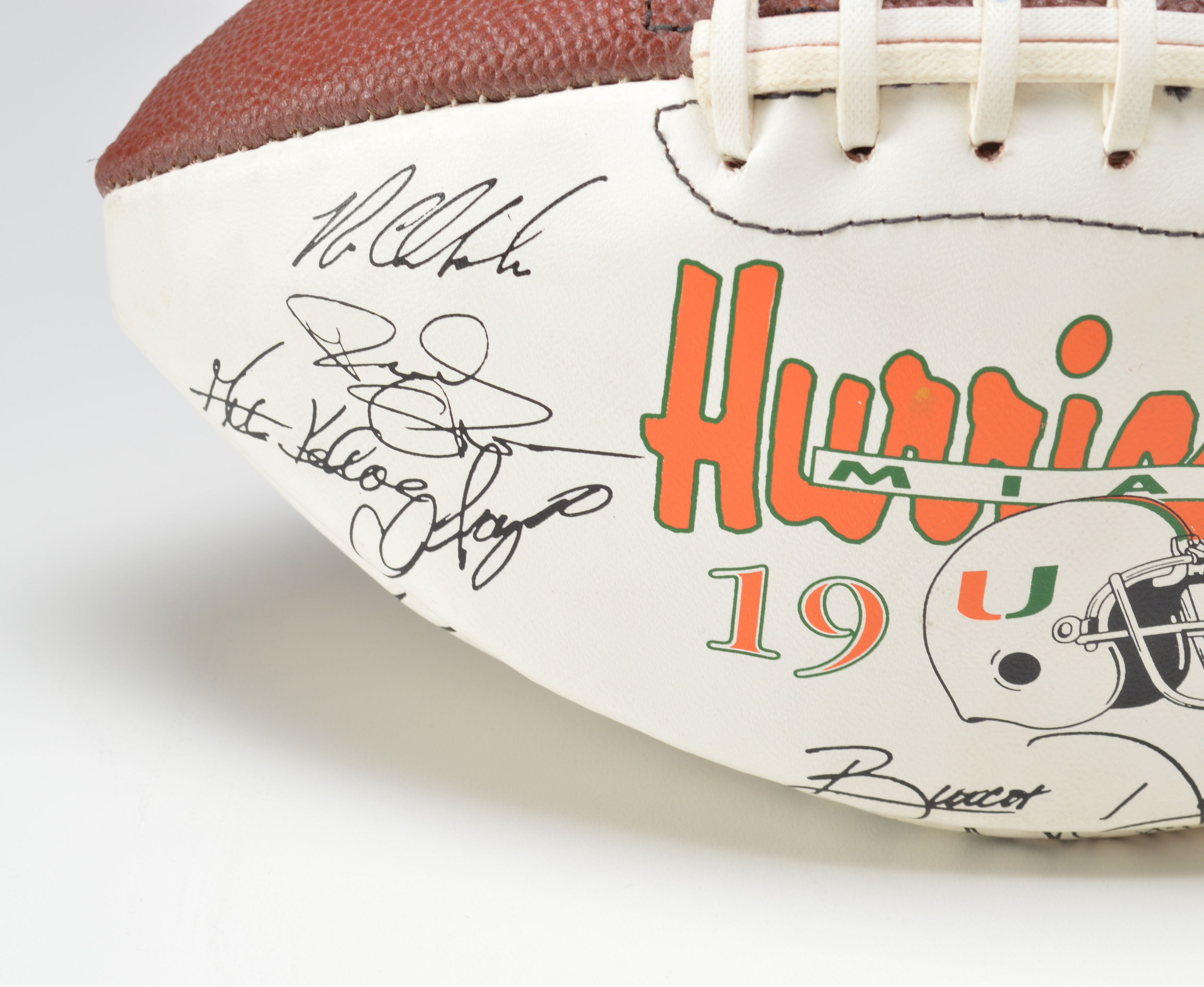 Pair of Miami Hurricanes Footballs with Facsimile Signatures