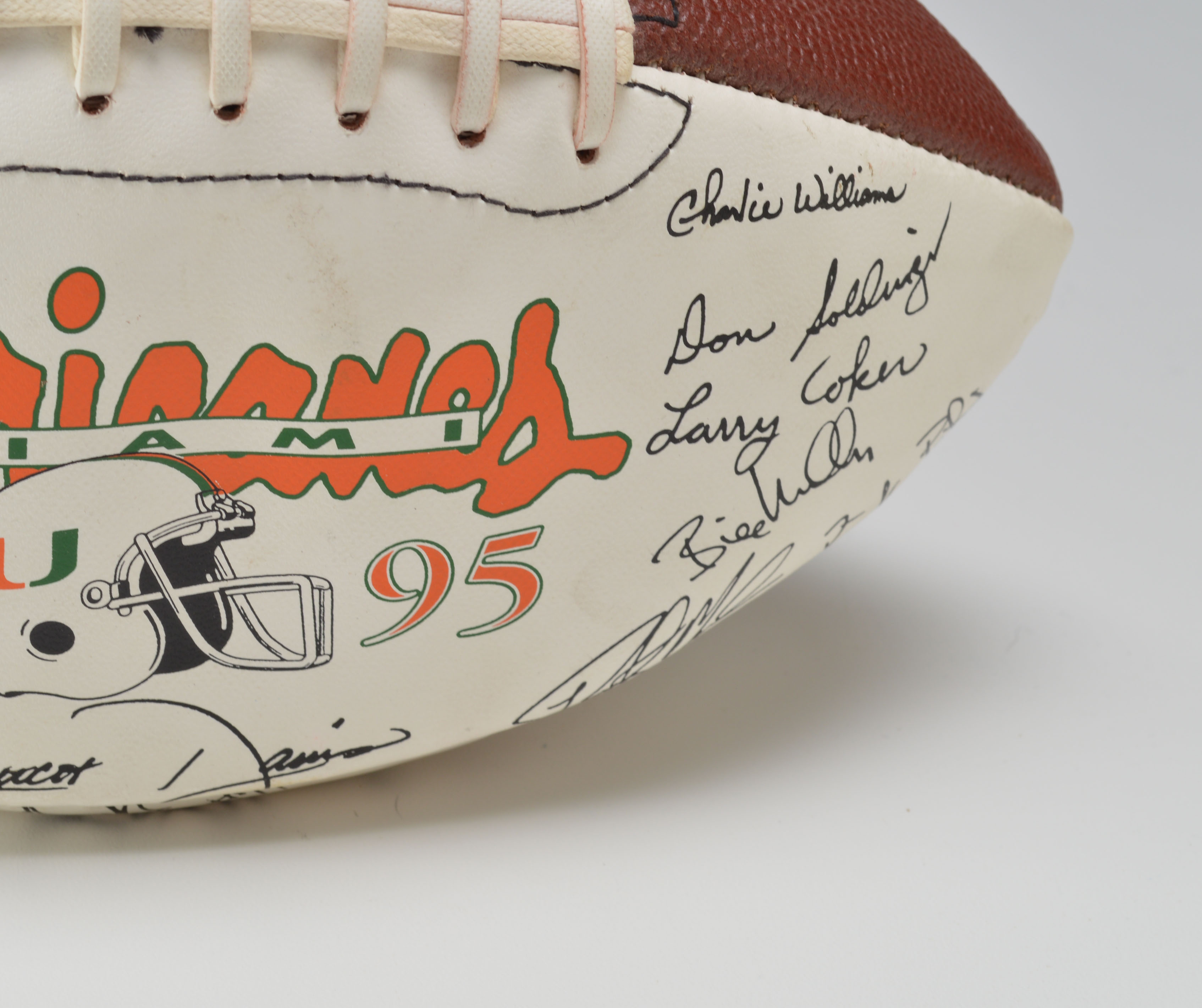 Pair of Miami Hurricanes Footballs with Facsimile Signatures