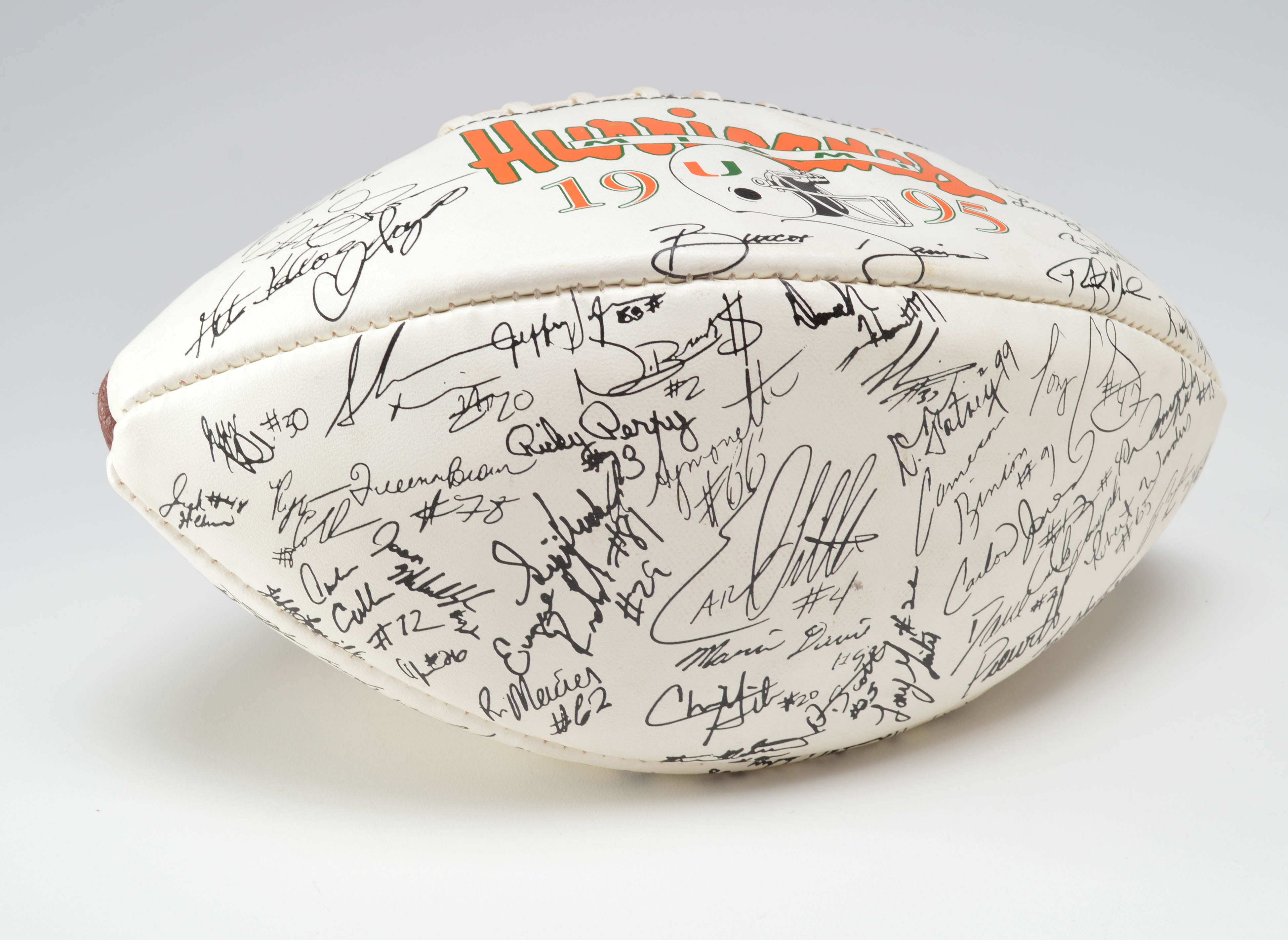 Pair of Miami Hurricanes Footballs with Facsimile Signatures