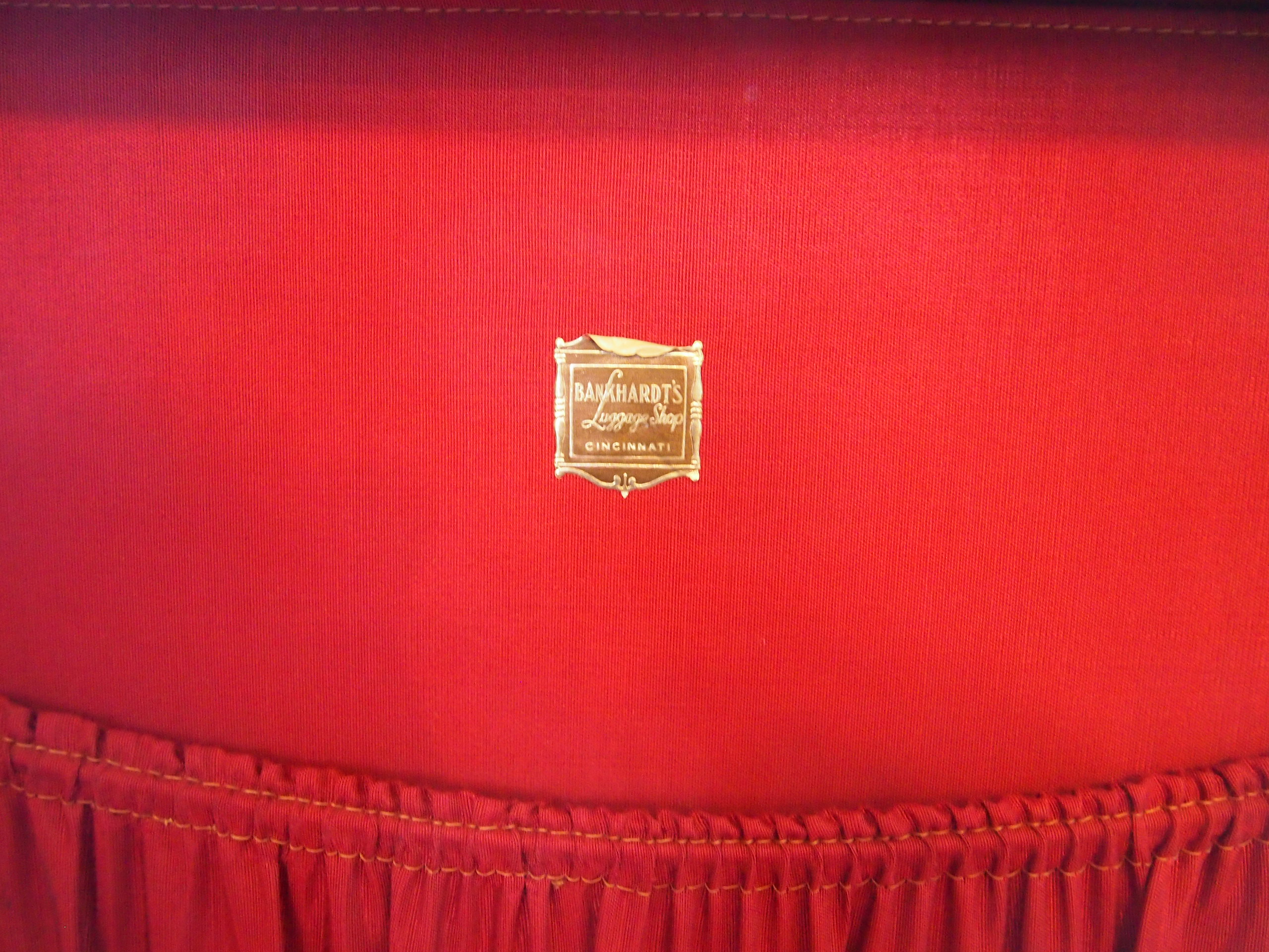 Two Vintage Maroon Oshkosh Luggage