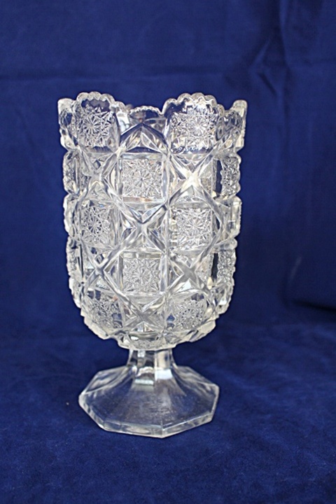 Pressed Glass Pedestal Vase and Bowl