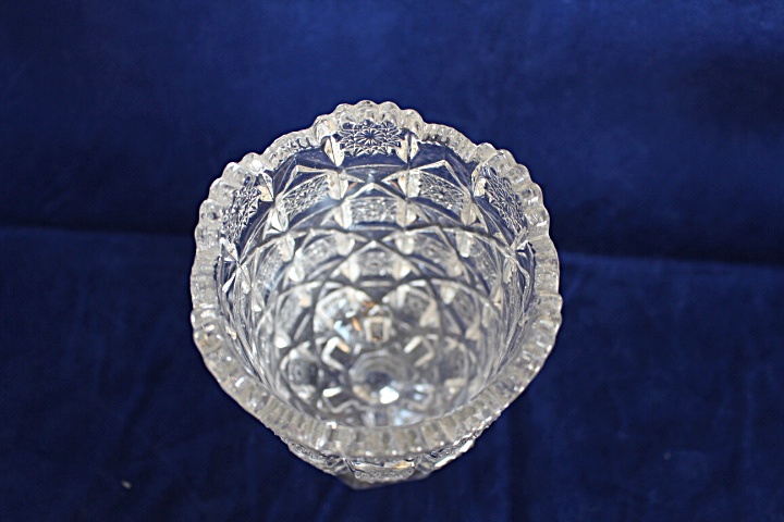 Pressed Glass Pedestal Vase and Bowl