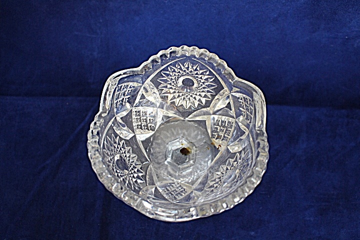 Pressed Glass Pedestal Vase and Bowl