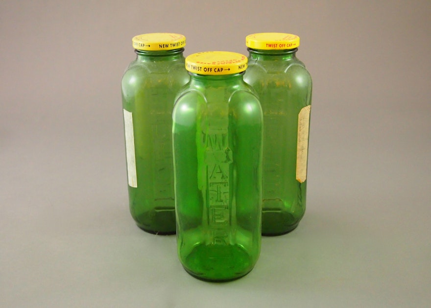 40oz Green Glass Jars