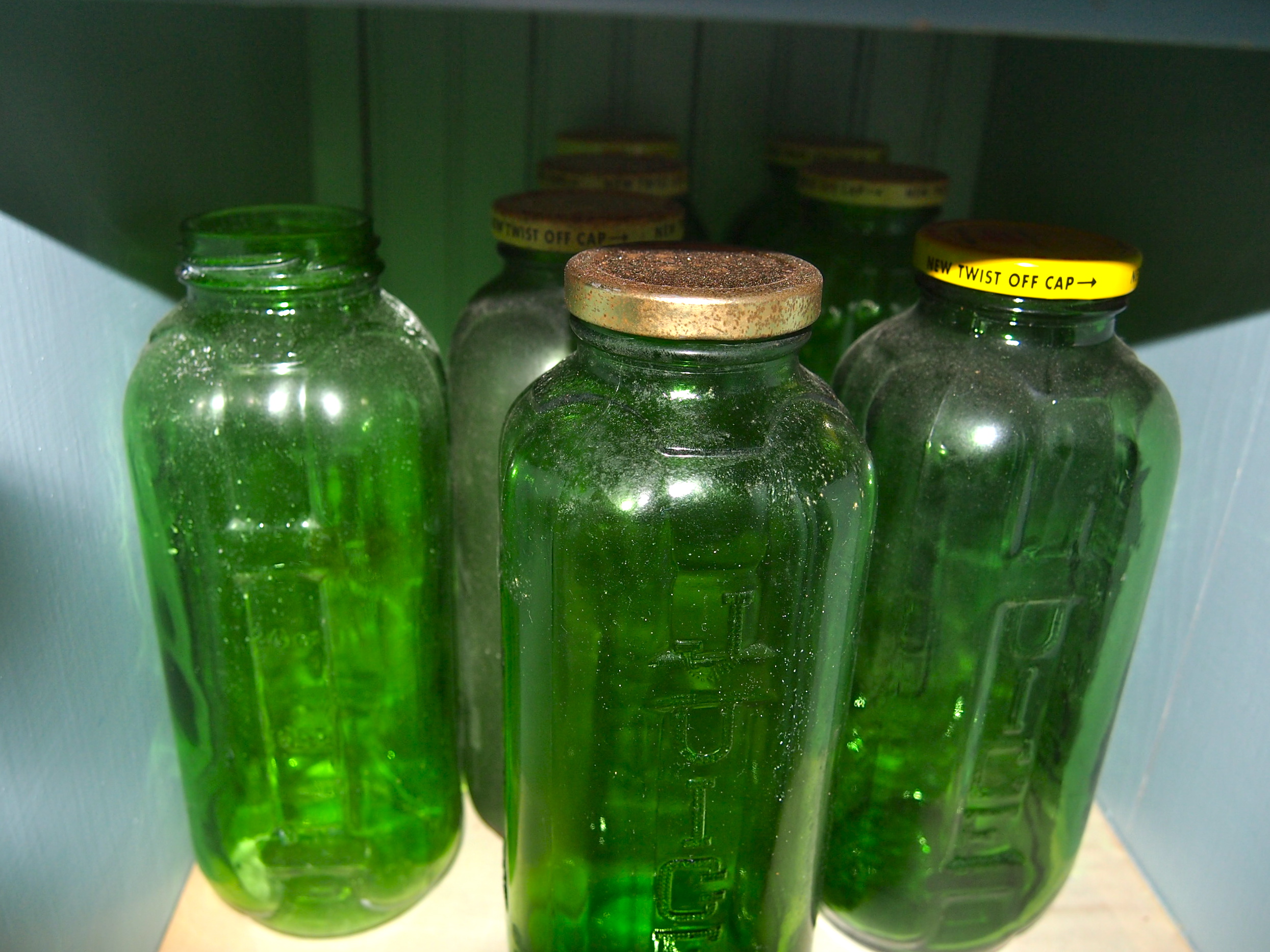 40oz Green Glass Jars