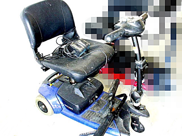 GO-GO Ultra X Motorized Travel Scooter in Blue & Black with Padded Seat