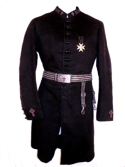 Vintage Masonic Knights Templar Military Uniform with Sash and Sword Belt