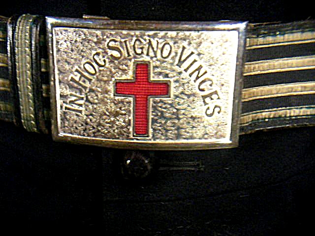 Vintage Masonic Knights Templar Military Uniform with Sash and Sword Belt