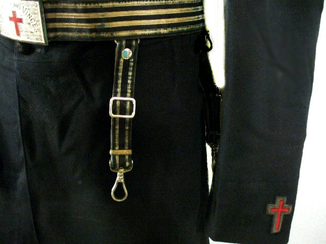 Vintage Masonic Knights Templar Military Uniform with Sash and Sword Belt