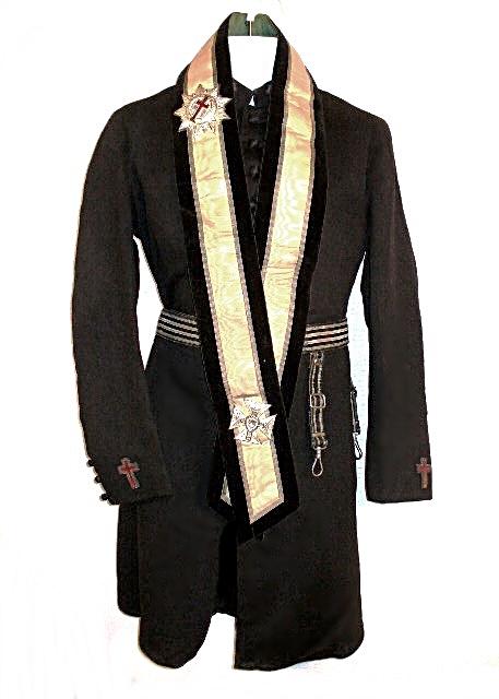 Vintage Masonic Knights Templar Military Uniform with Sash and Sword Belt