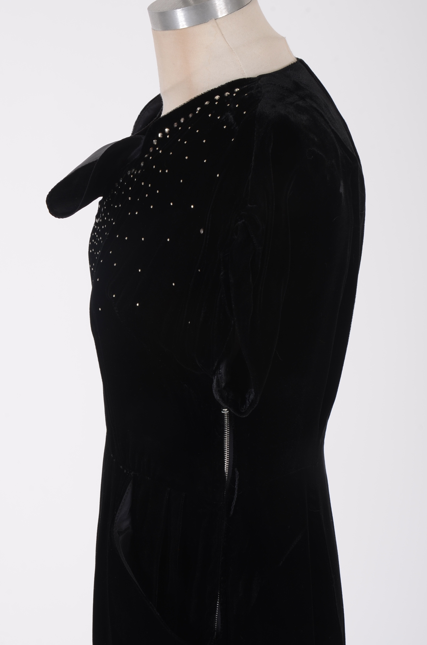 Rare Gloria Swanson by Forever Young 1950's Vintage Black Velvet Cocktail Dress 