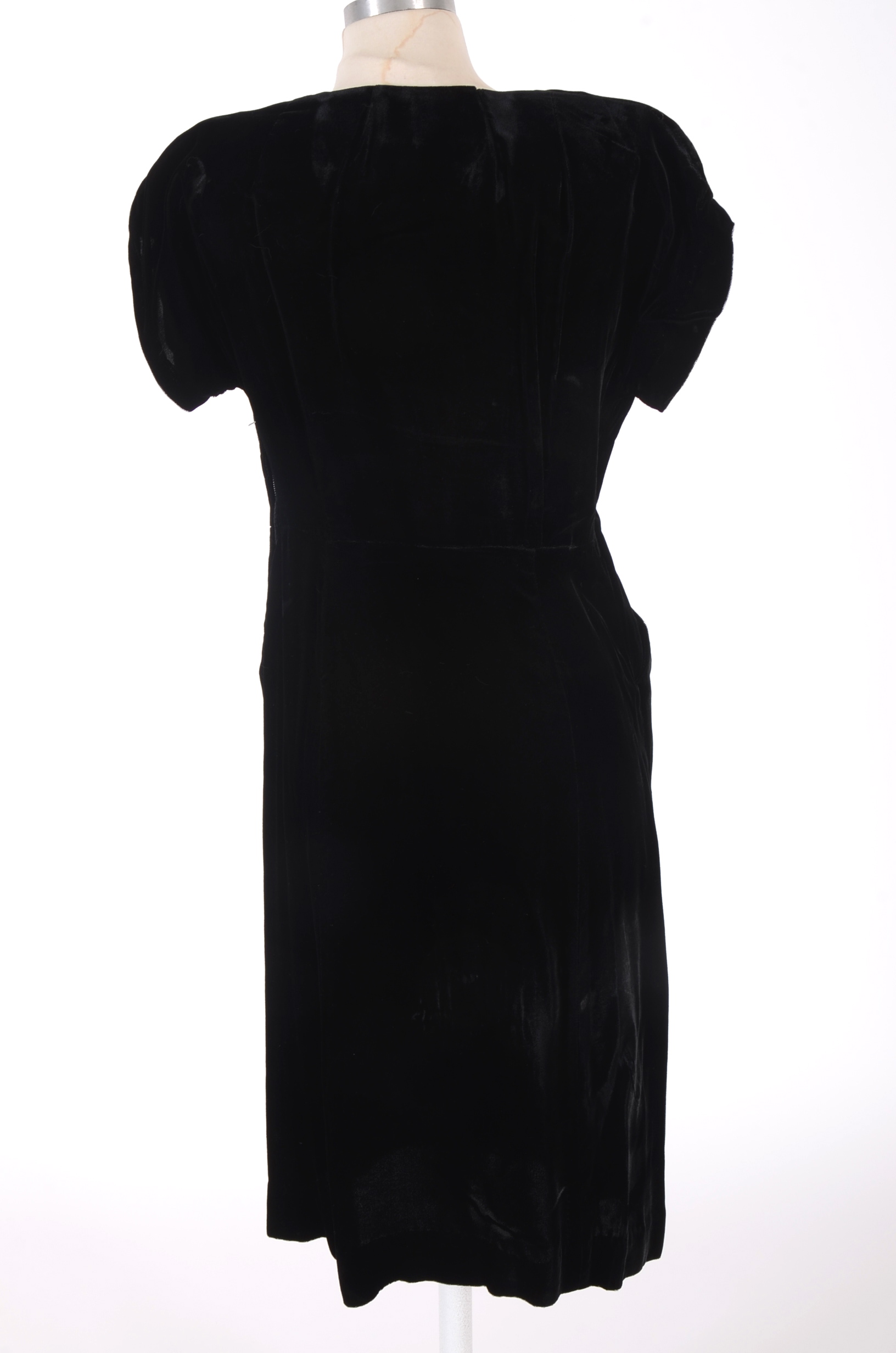 Rare Gloria Swanson by Forever Young 1950's Vintage Black Velvet Cocktail Dress 