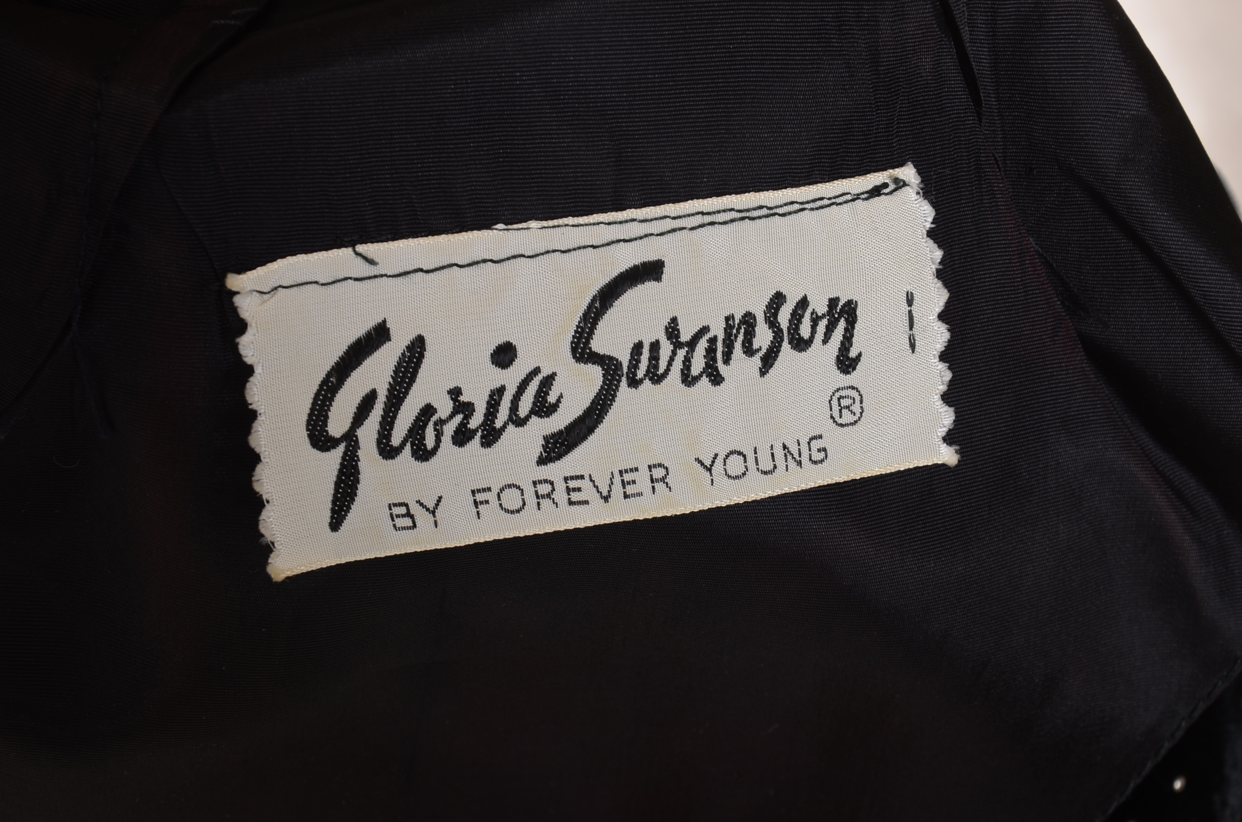 Rare Gloria Swanson by Forever Young 1950's Vintage Black Velvet Cocktail Dress 