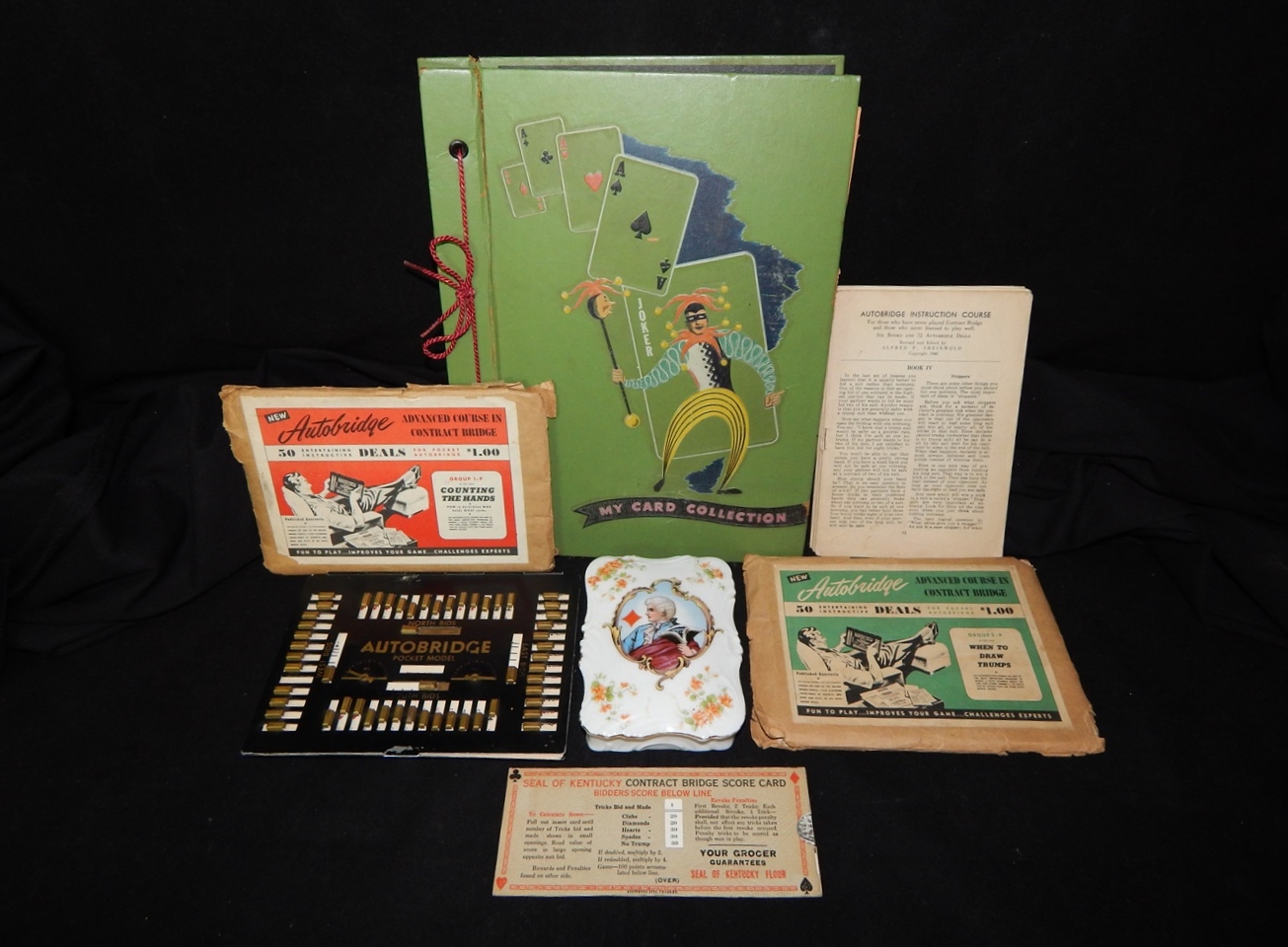 Vintage Card Book and Bridge Items