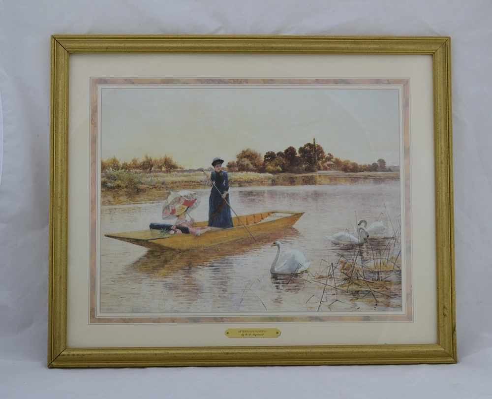 Framed Artwork Print  Titled "Afternoon Punting" by B. D. Sigmund