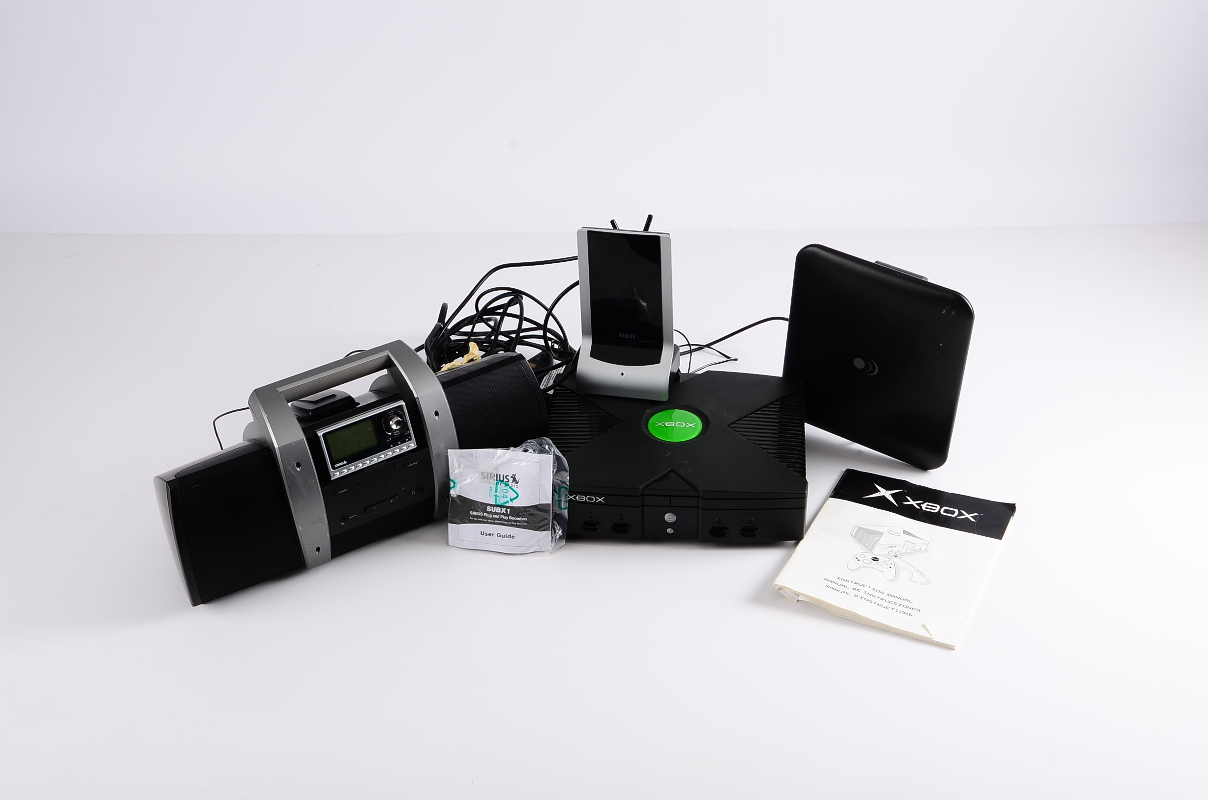 XBox Gaming System and Sirius Satelite Radio with SUBX1 Boombox 