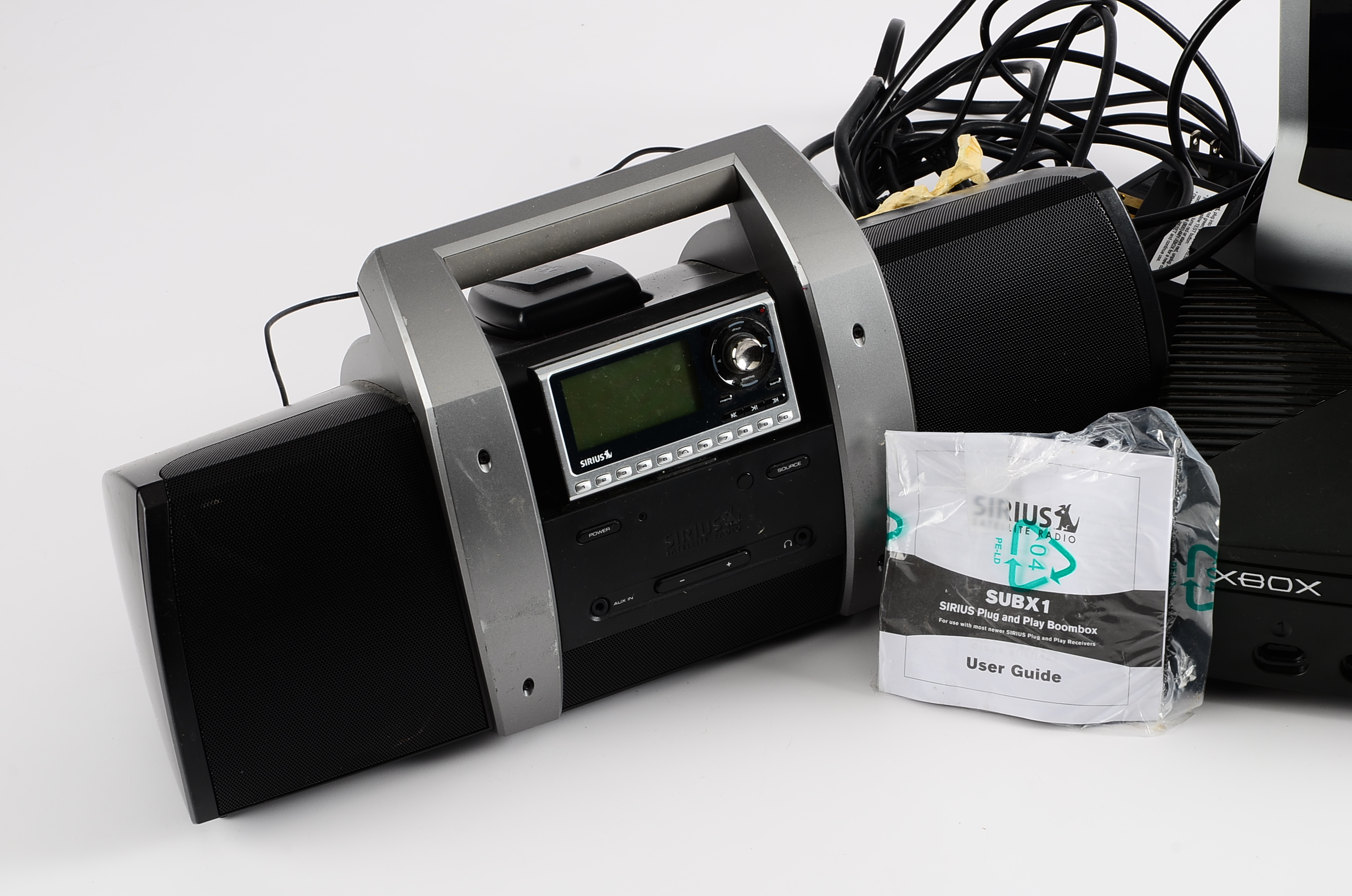 XBox Gaming System and Sirius Satelite Radio with SUBX1 Boombox 