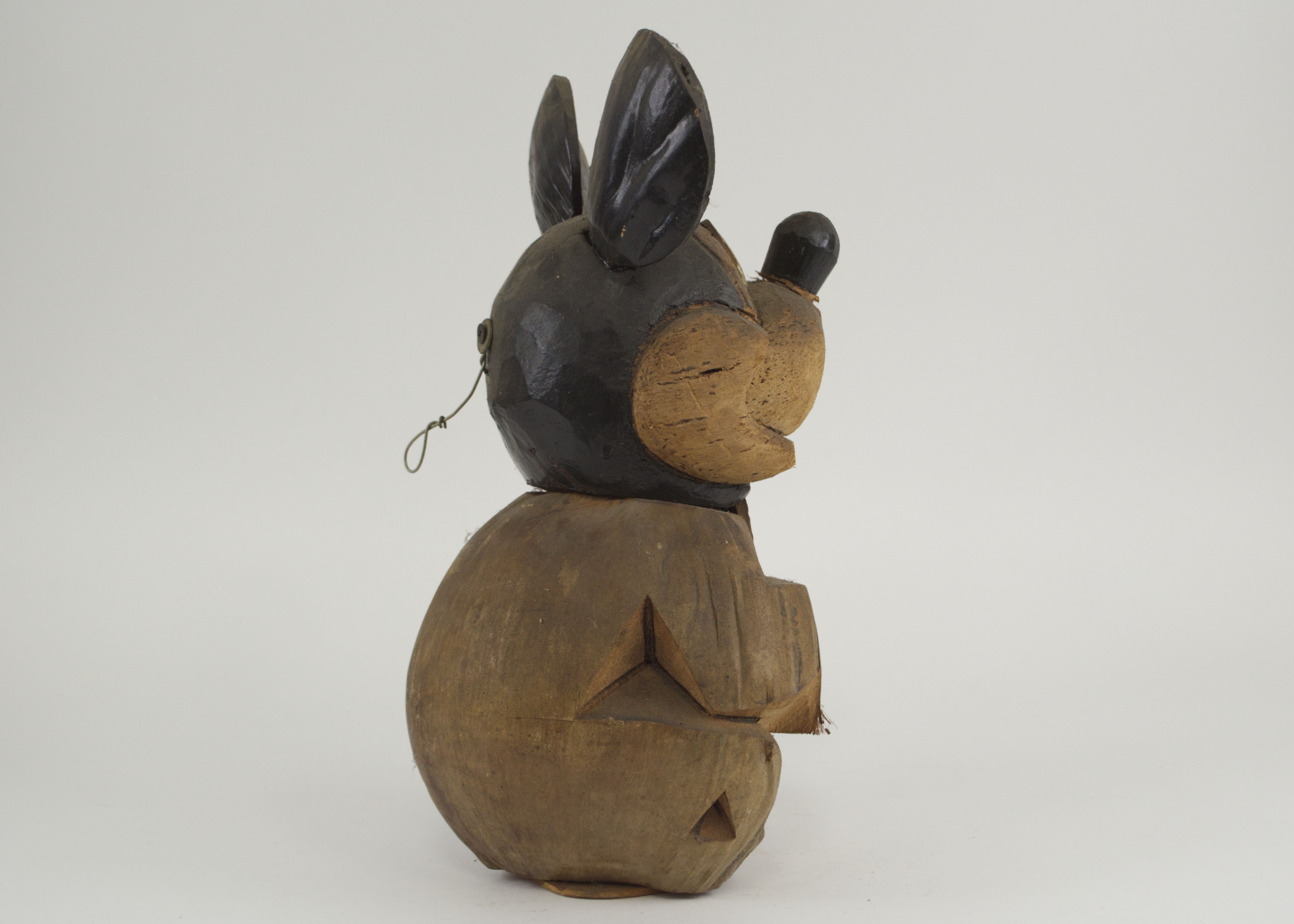 Hand Carved Coconut Minnie Mouse-Like Tourist Souvenir