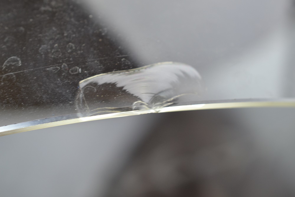 Vintage Brass and Glass Three-Light Chandelier