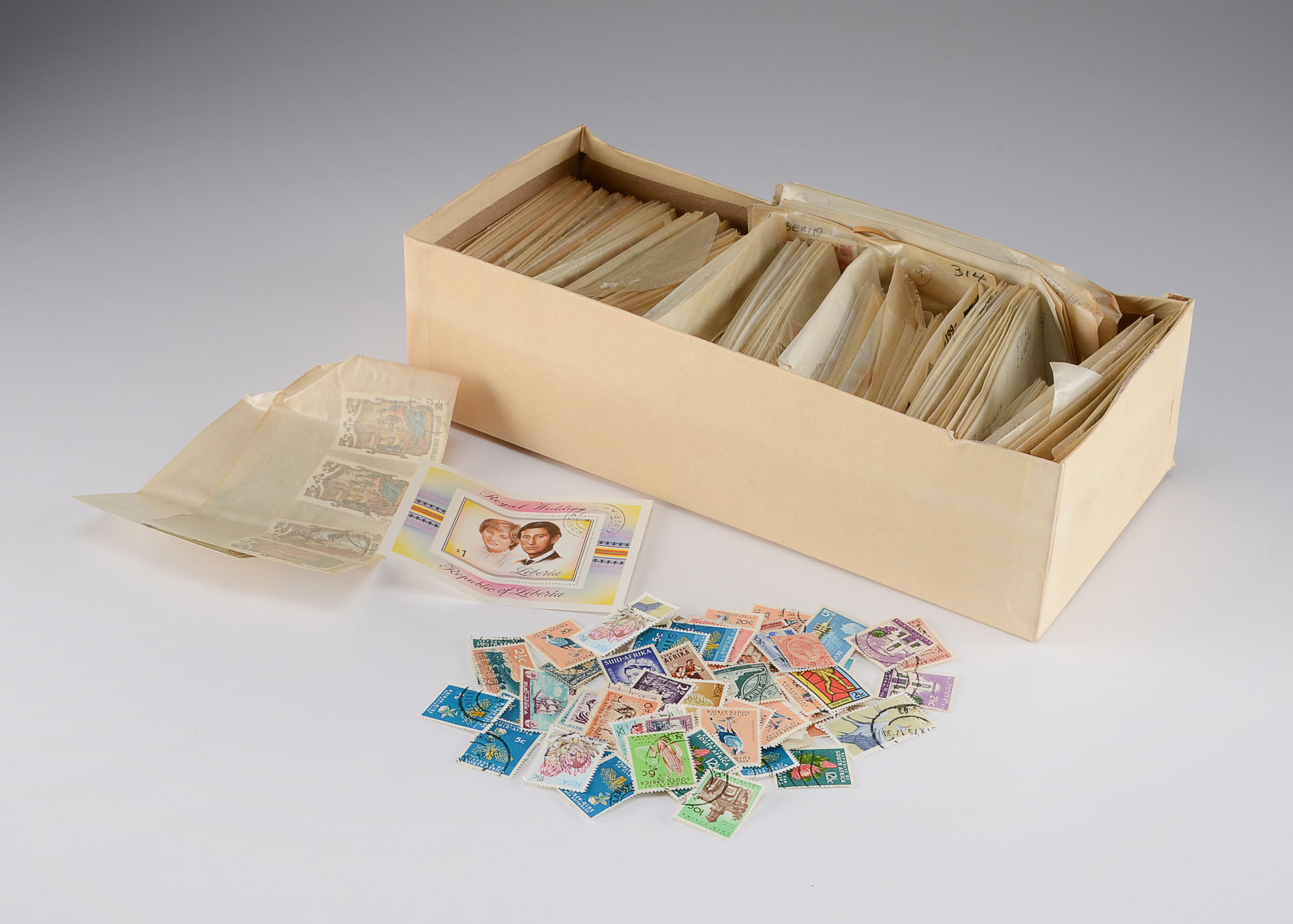 Shoe Box Lot of Stamps from All Over the World