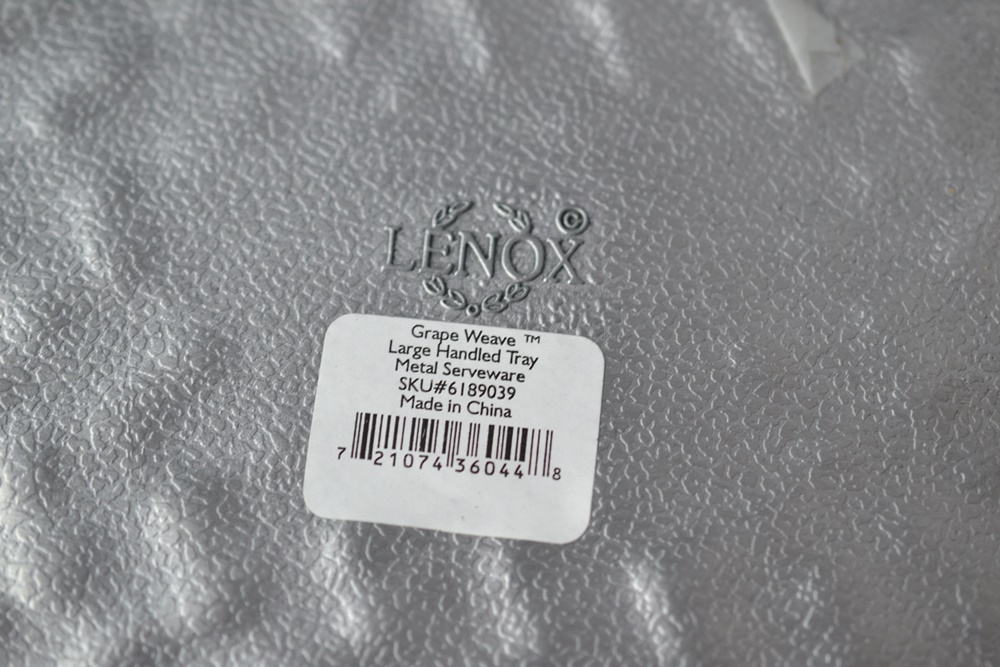 2003-2007 Lenox Metal "Grape Weave" Aluminum Serving Tray