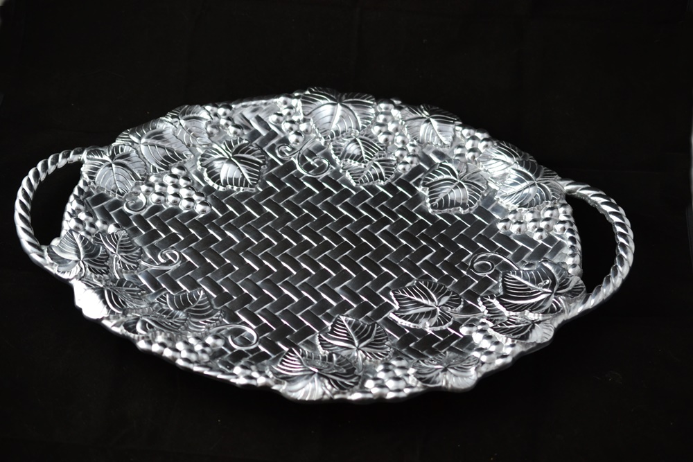 2003-2007 Lenox Metal "Grape Weave" Aluminum Serving Tray