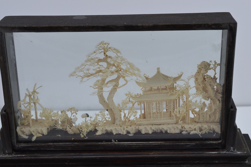Vintage Asian Cork Diorama