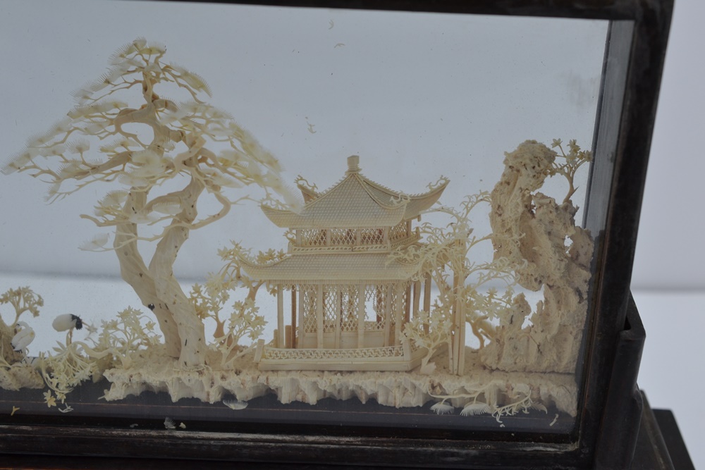 Vintage Asian Cork Diorama