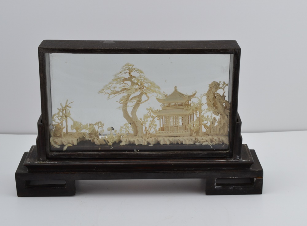 Vintage Asian Cork Diorama