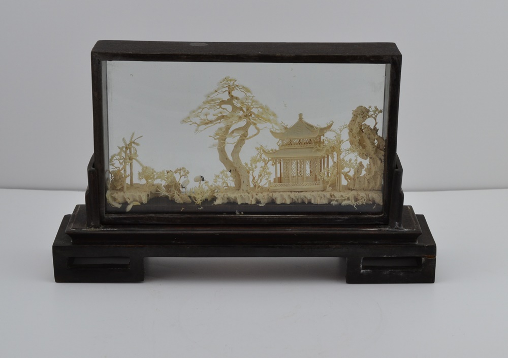 Vintage Asian Cork Diorama