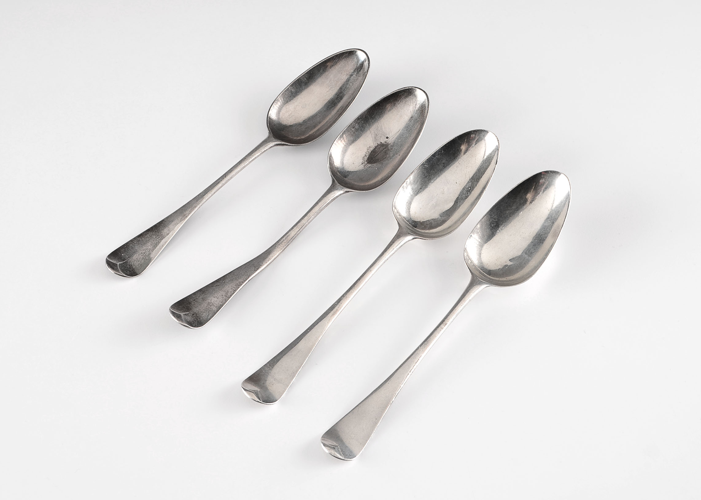 Four Sterling Silver Tablespoons, circa Mid 1700's