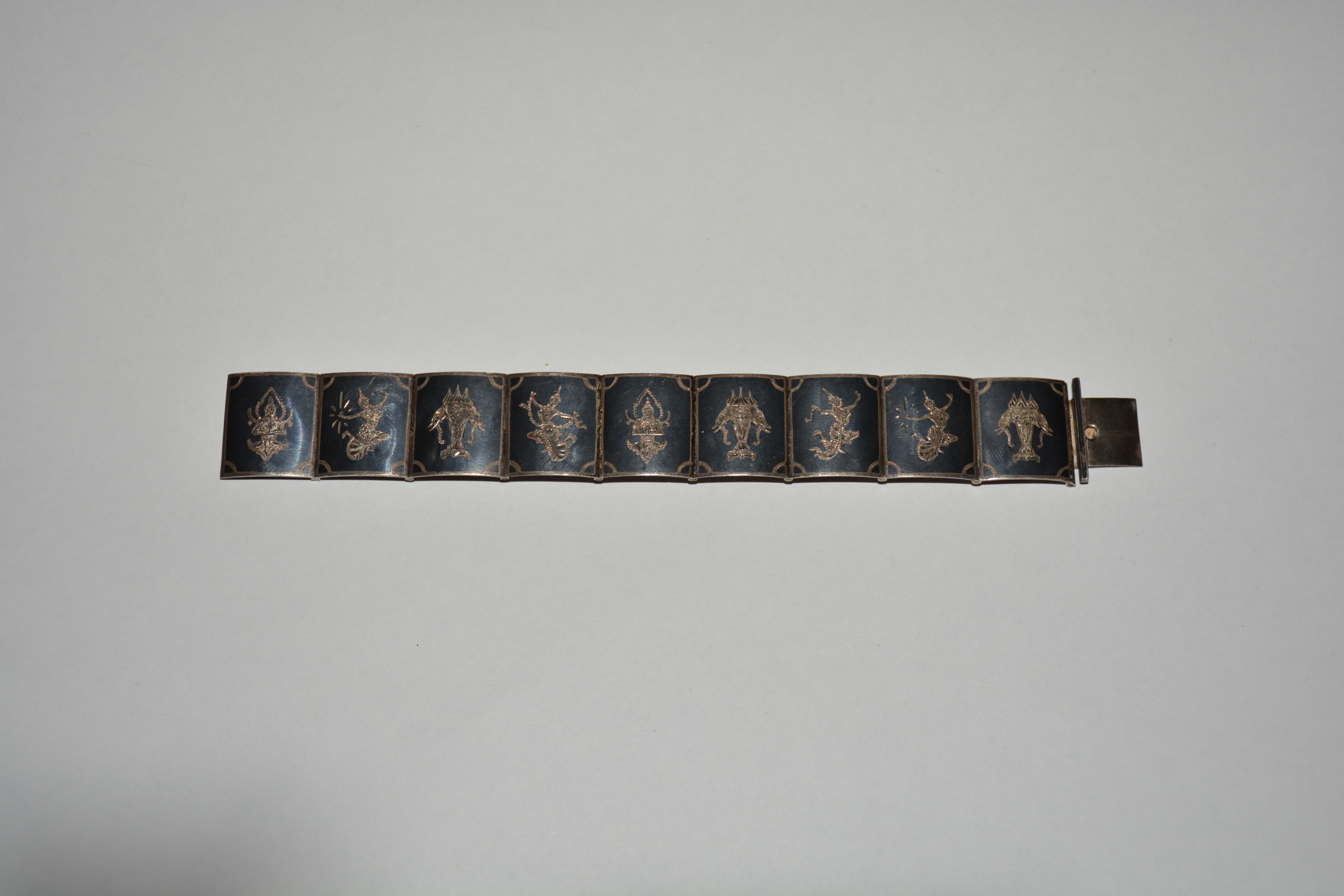 Silver Bracelet with Thai Designs 