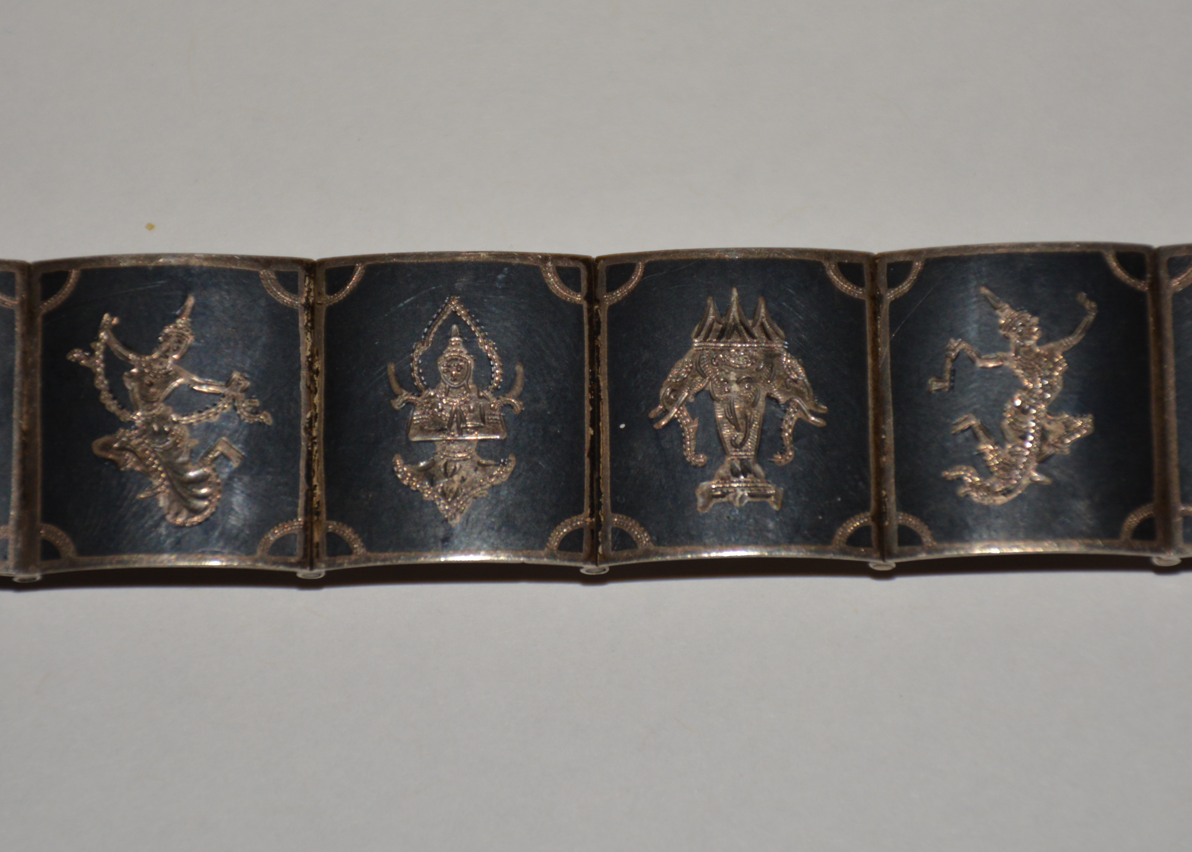 Silver Bracelet with Thai Designs 