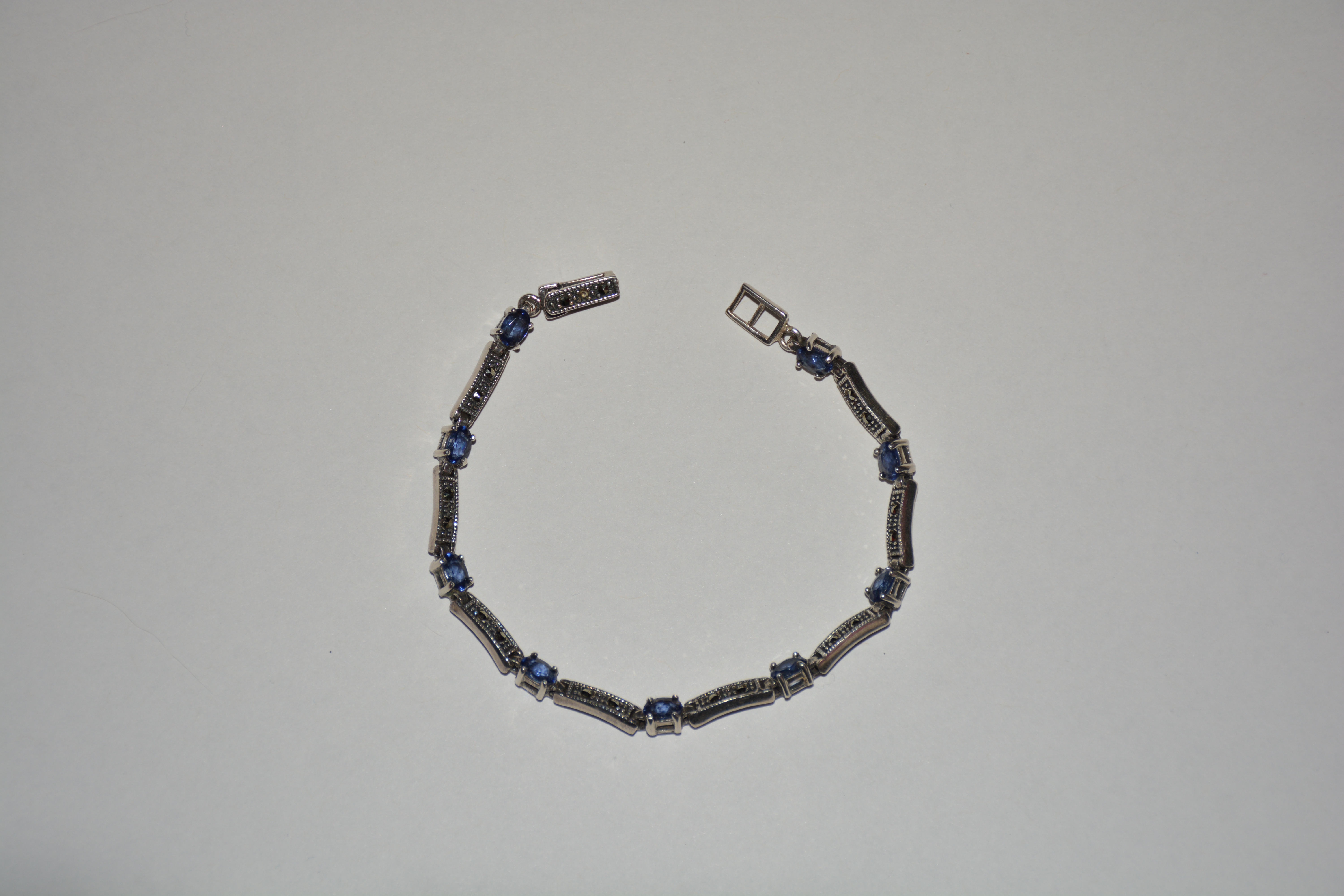 Violet Blue Iolite and Sterling Silver Bracelet 