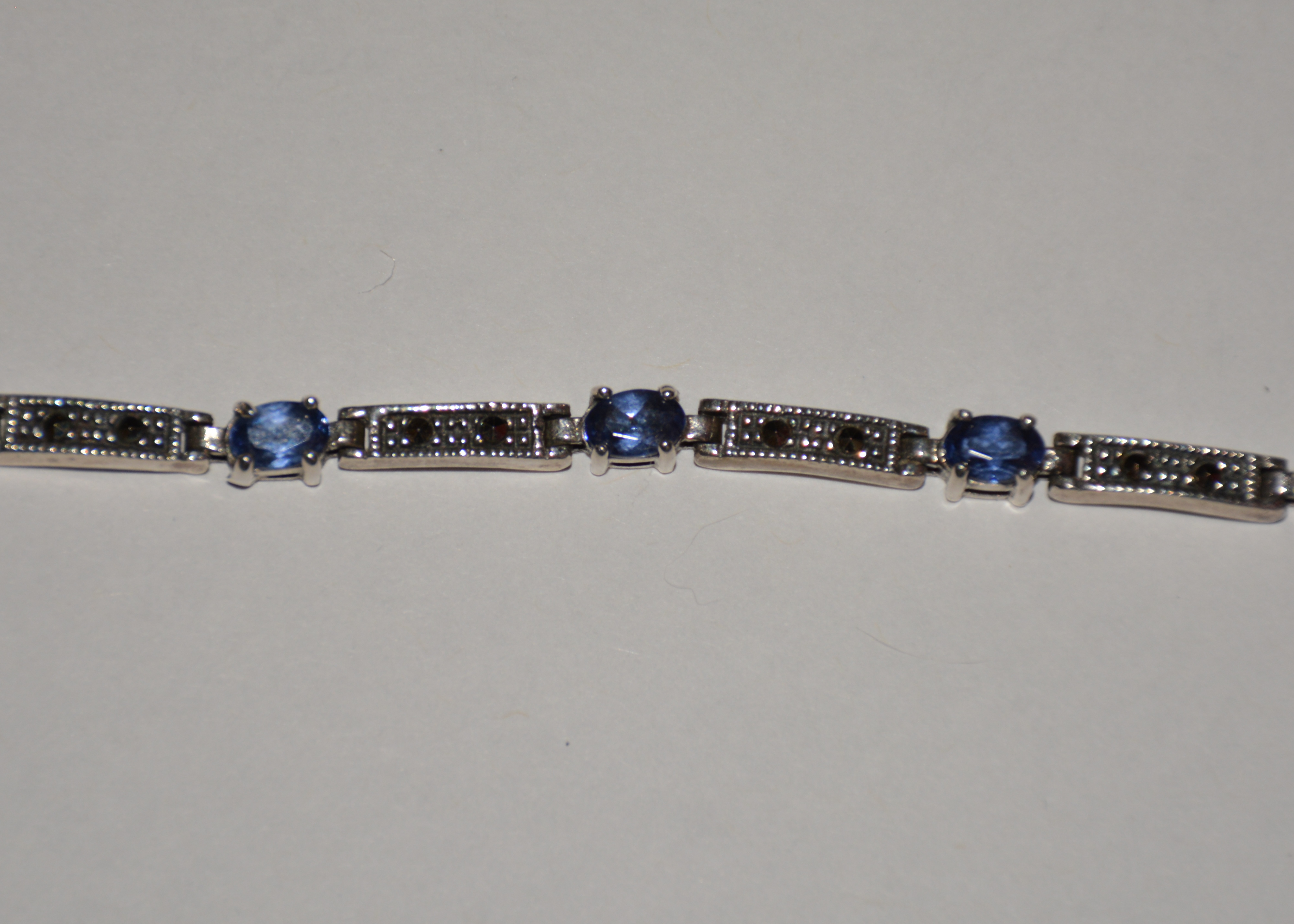 Violet Blue Iolite and Sterling Silver Bracelet 