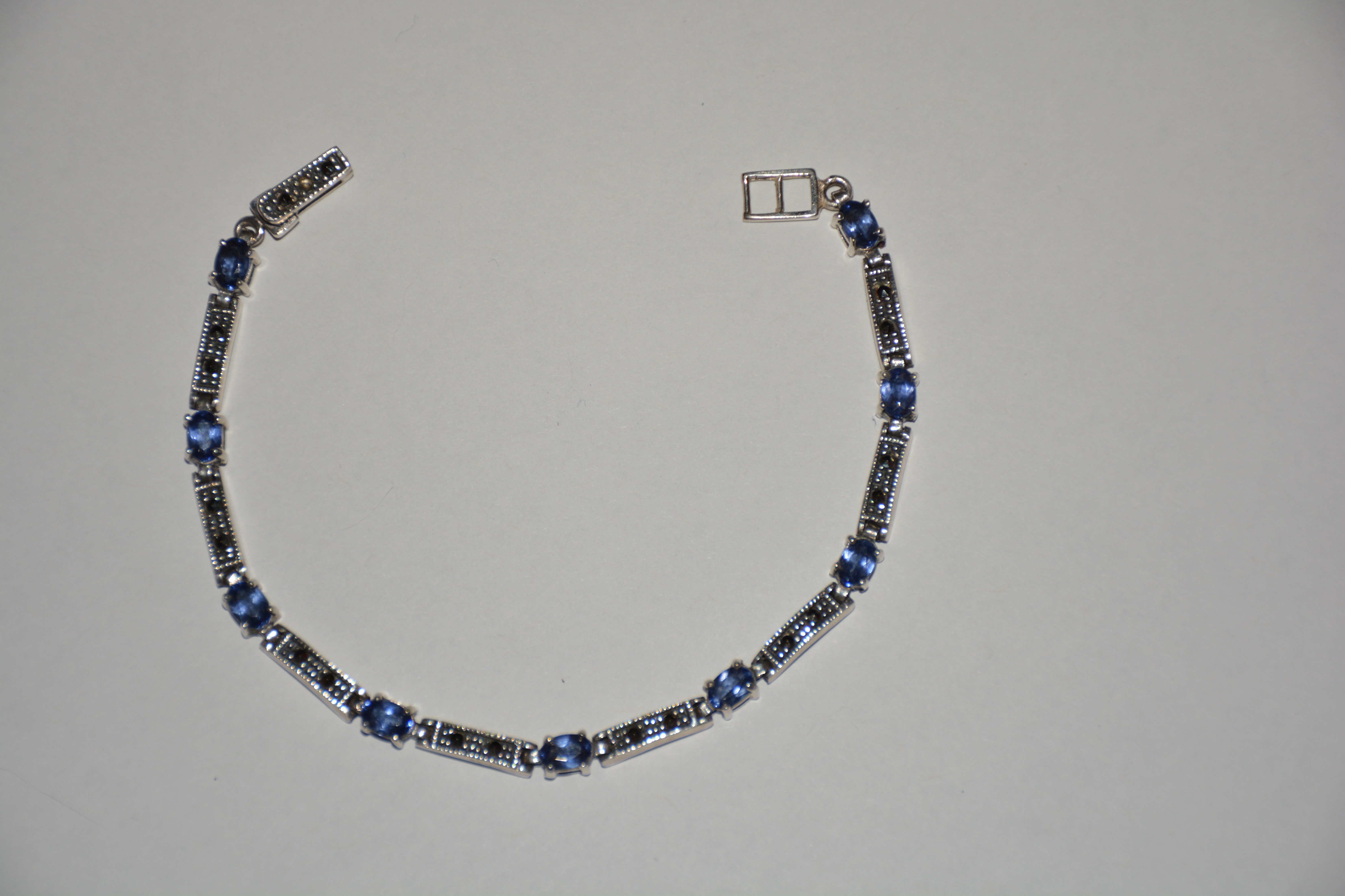 Violet Blue Iolite and Sterling Silver Bracelet 