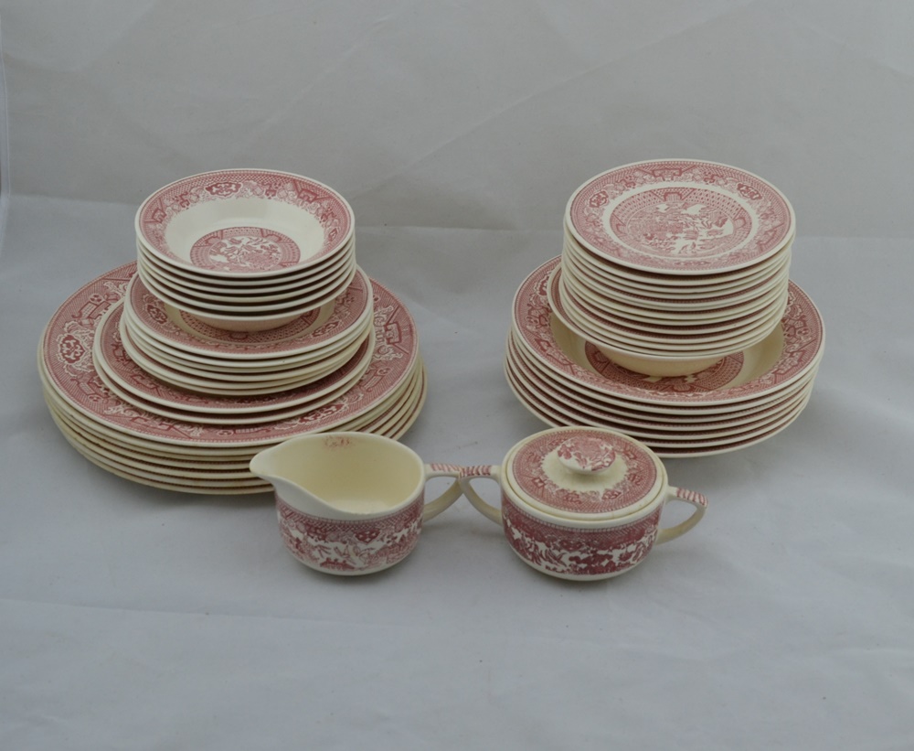 Vintage Royal China Red Willow Ware Pieces