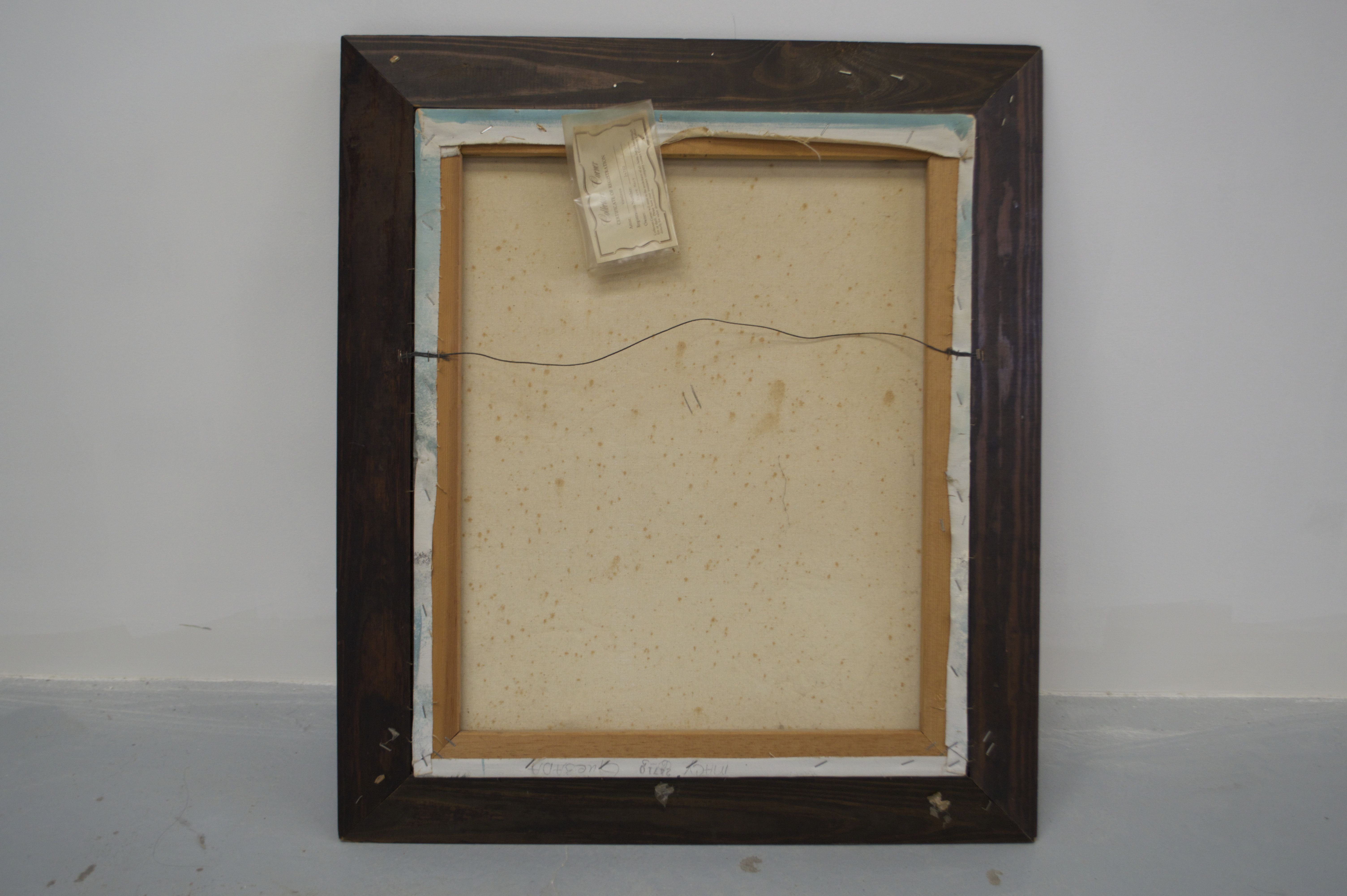 Framed "Winter on the Farm" Oil Painting