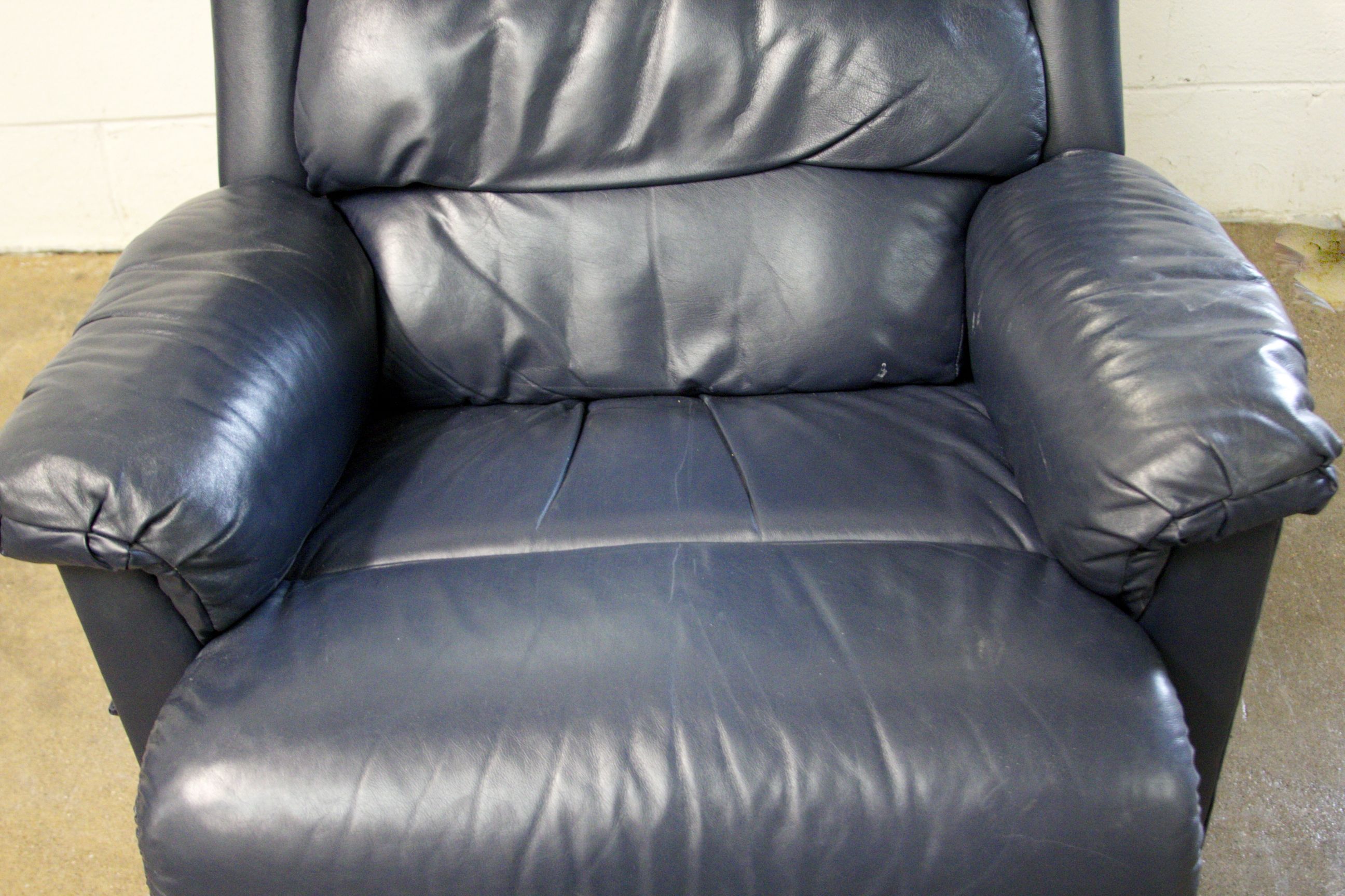 Navy Blue Leather Barcalounger Recliner