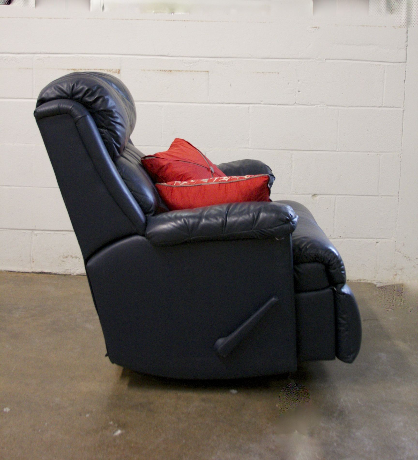 Navy Blue Leather Barcalounger Recliner
