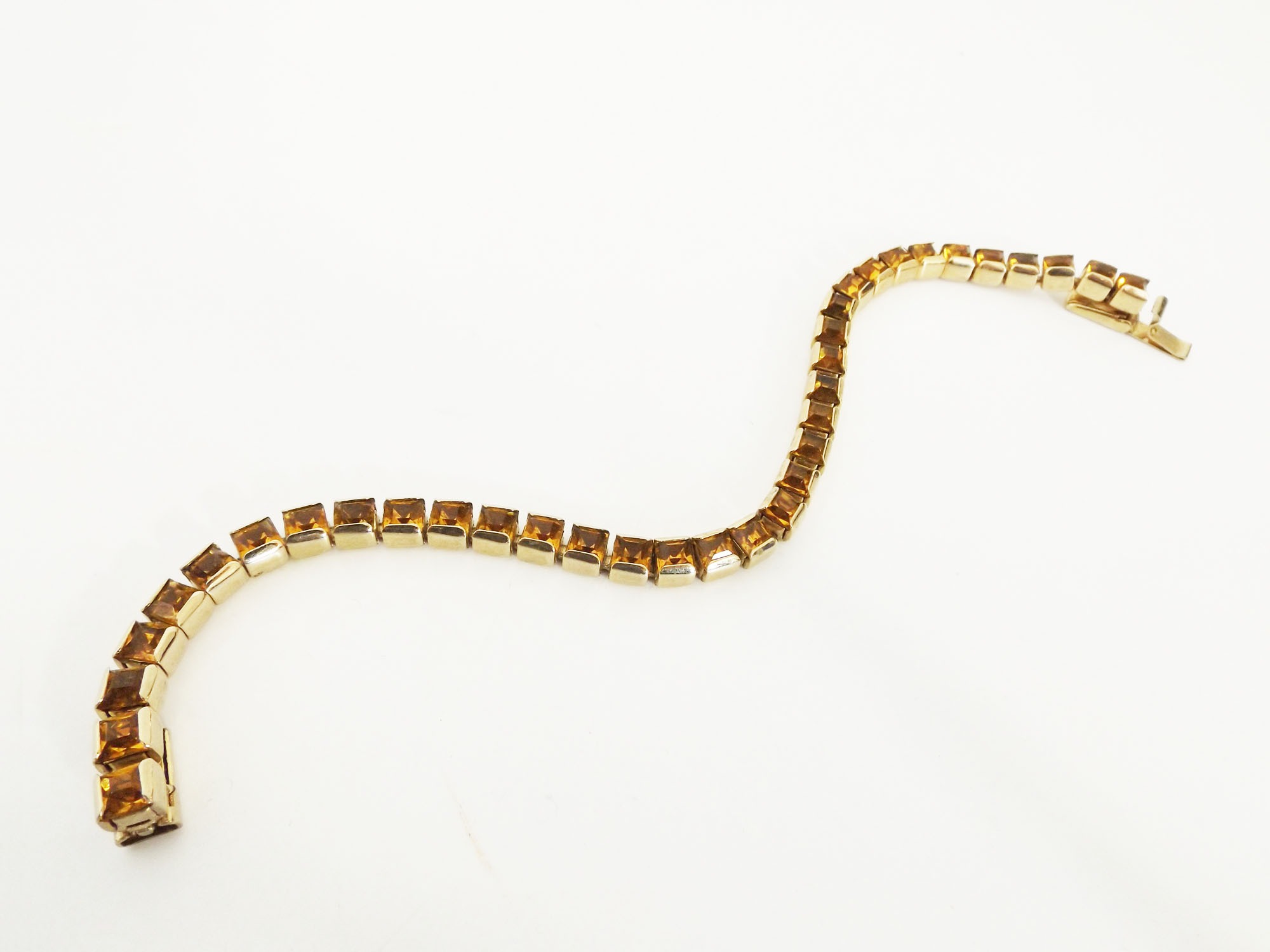 Vintage Reinad Yellow Rhinestone Tennis Bracelet