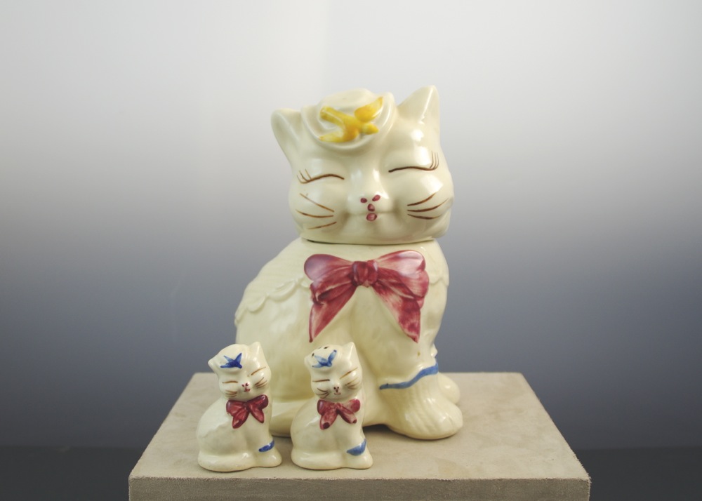 Vintage "Puss N Boots" Cookie Jar with Salt and Pepper Set